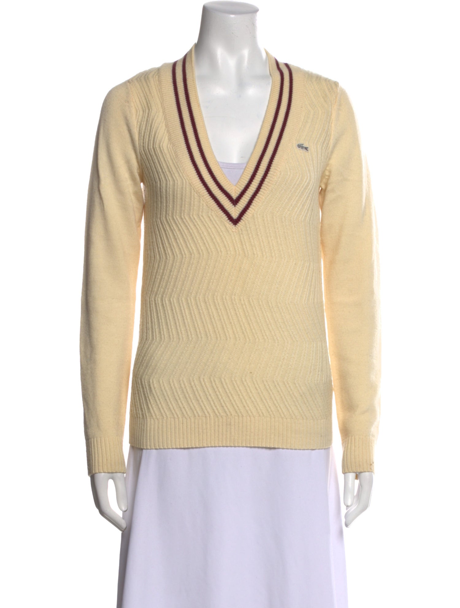 Lacoste Virgin Wool V-Neck Sweater