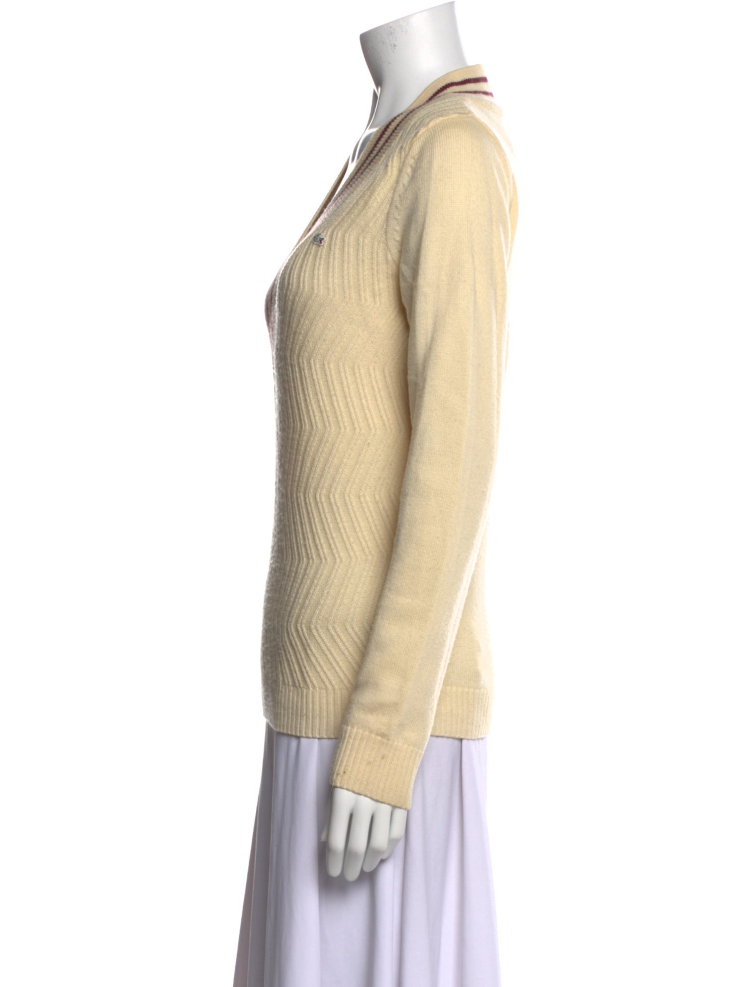 Lacoste Virgin Wool V-Neck Sweater