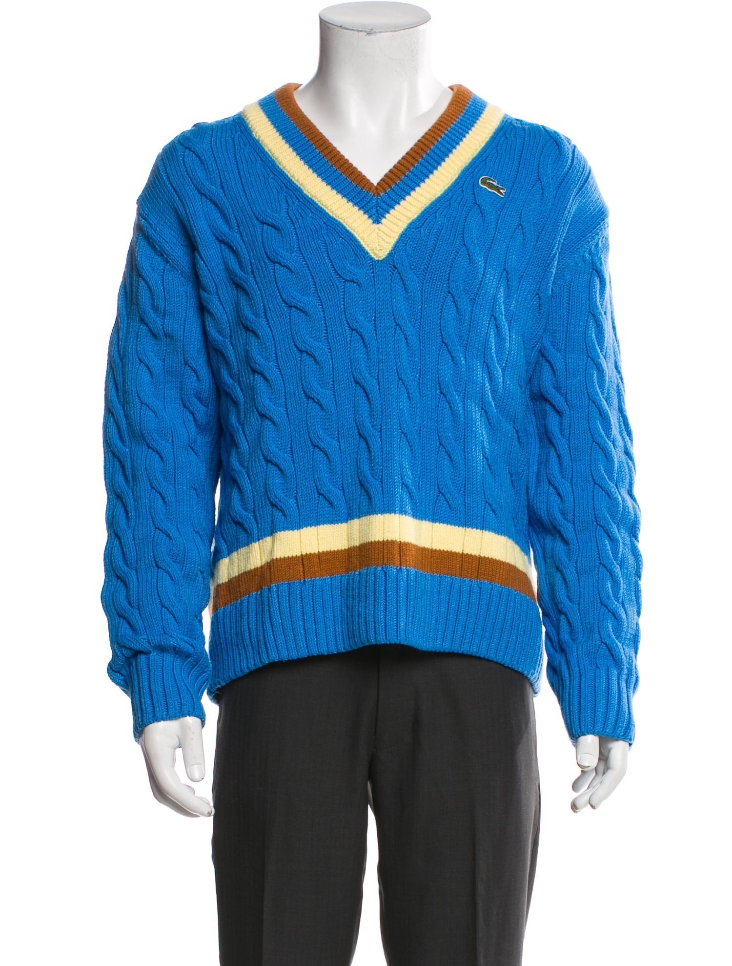 Lacoste Striped V-Neck Cardigan