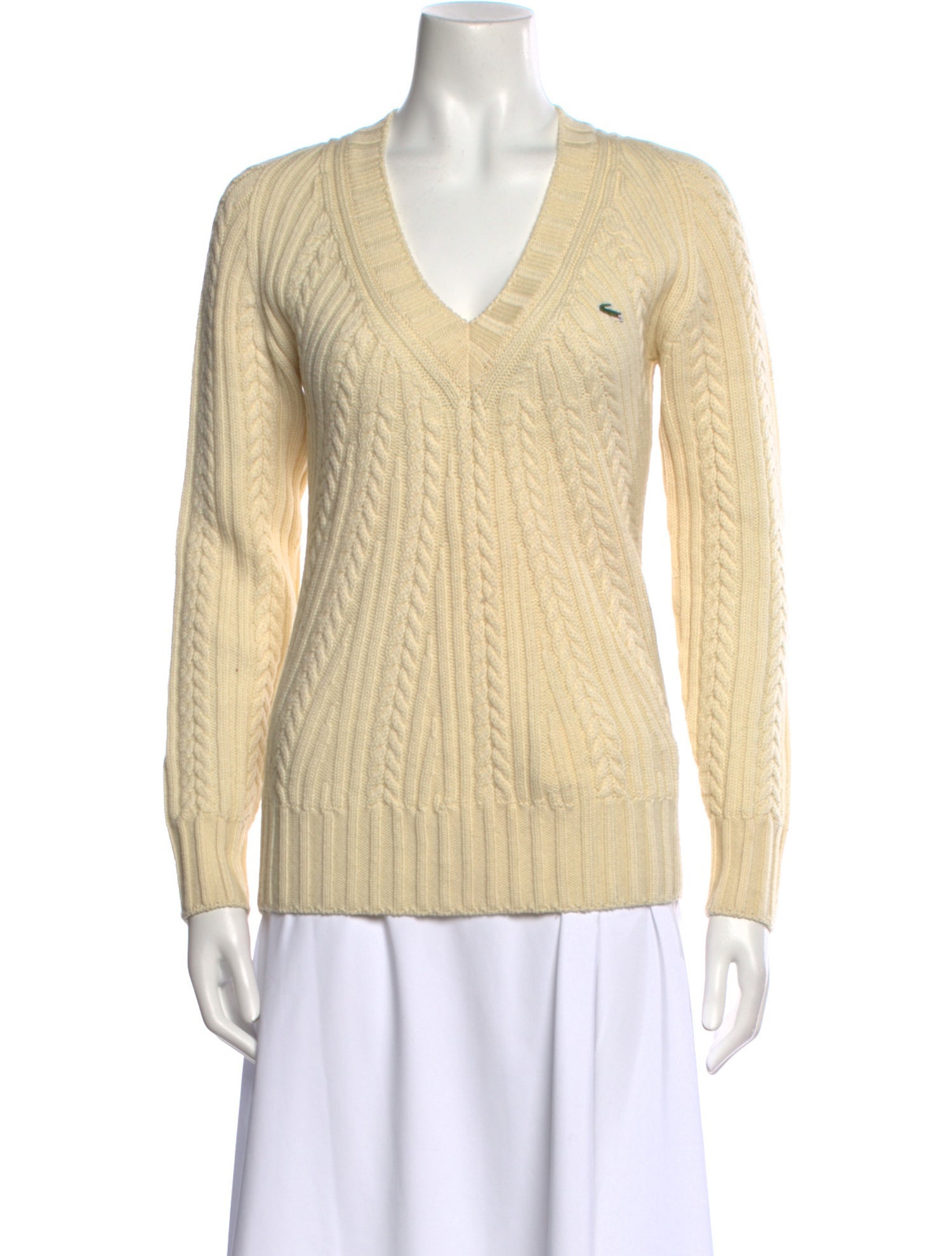 Lacoste Virgin Wool V-Neck Sweater