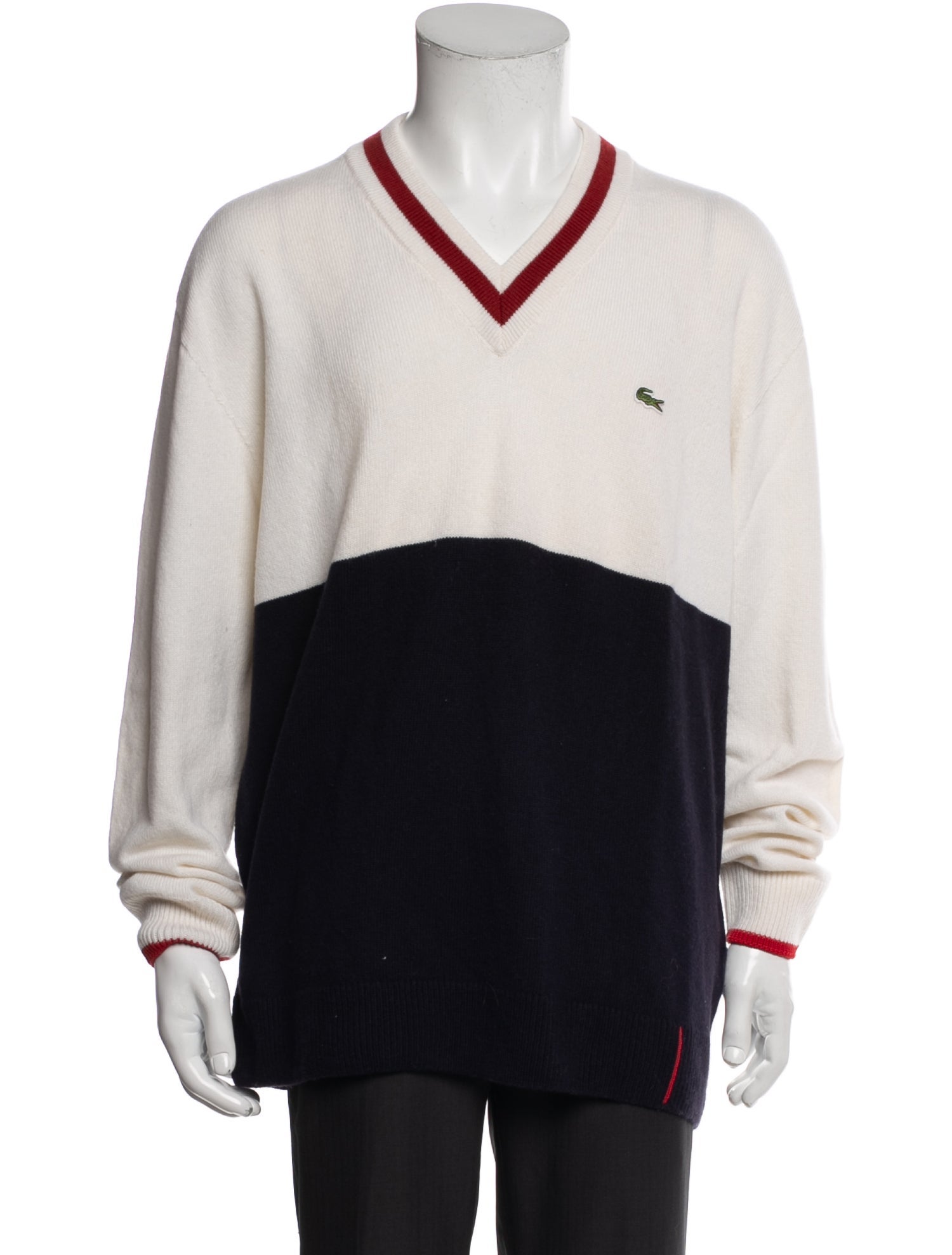 Lacoste Wool Colorblock Pattern Pullover