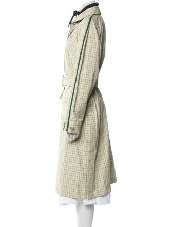Lacoste Plaid Print Trench Coat