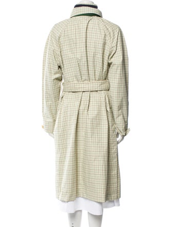 Lacoste Plaid Print Trench Coat