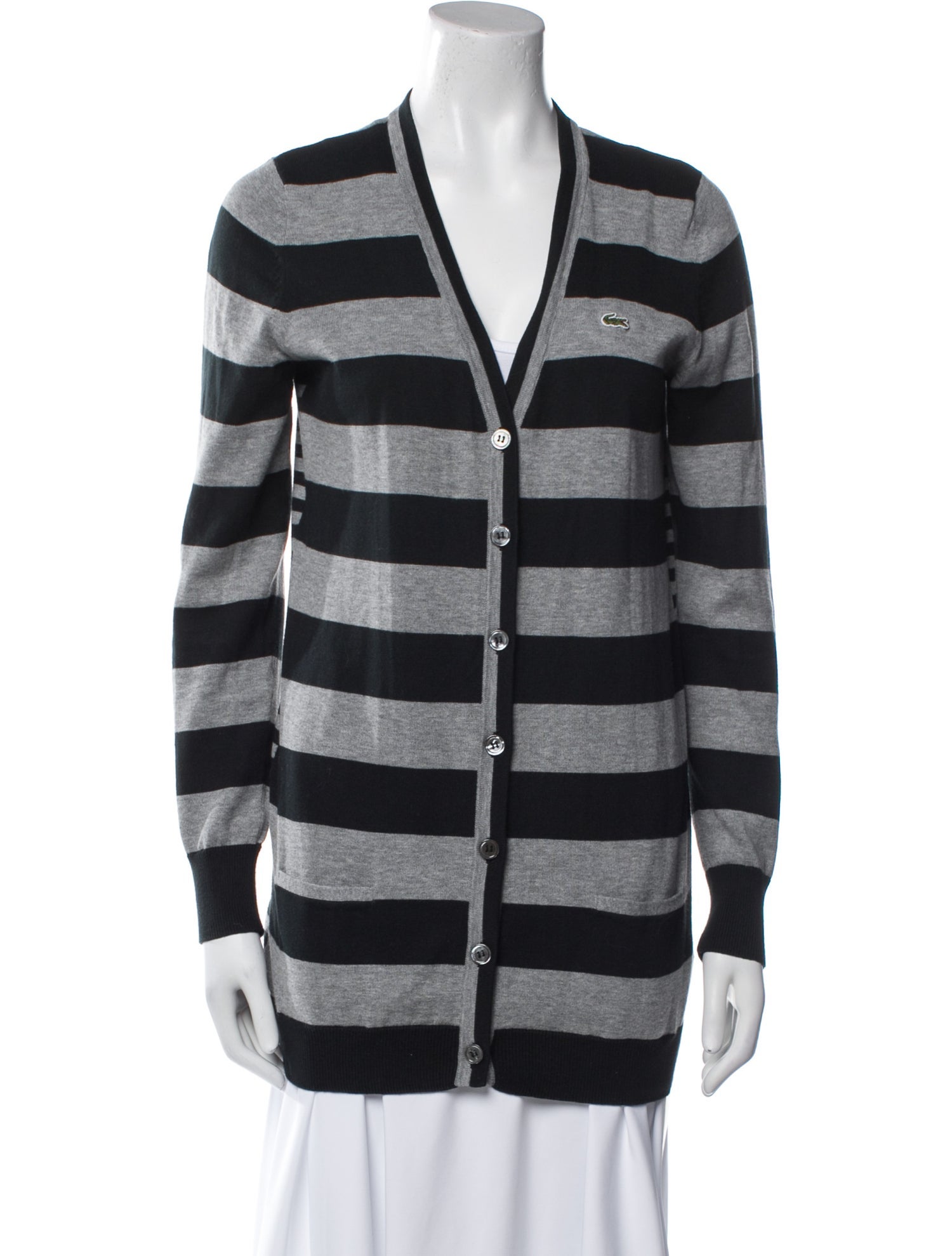 Lacoste Striped V-Neck Sweater