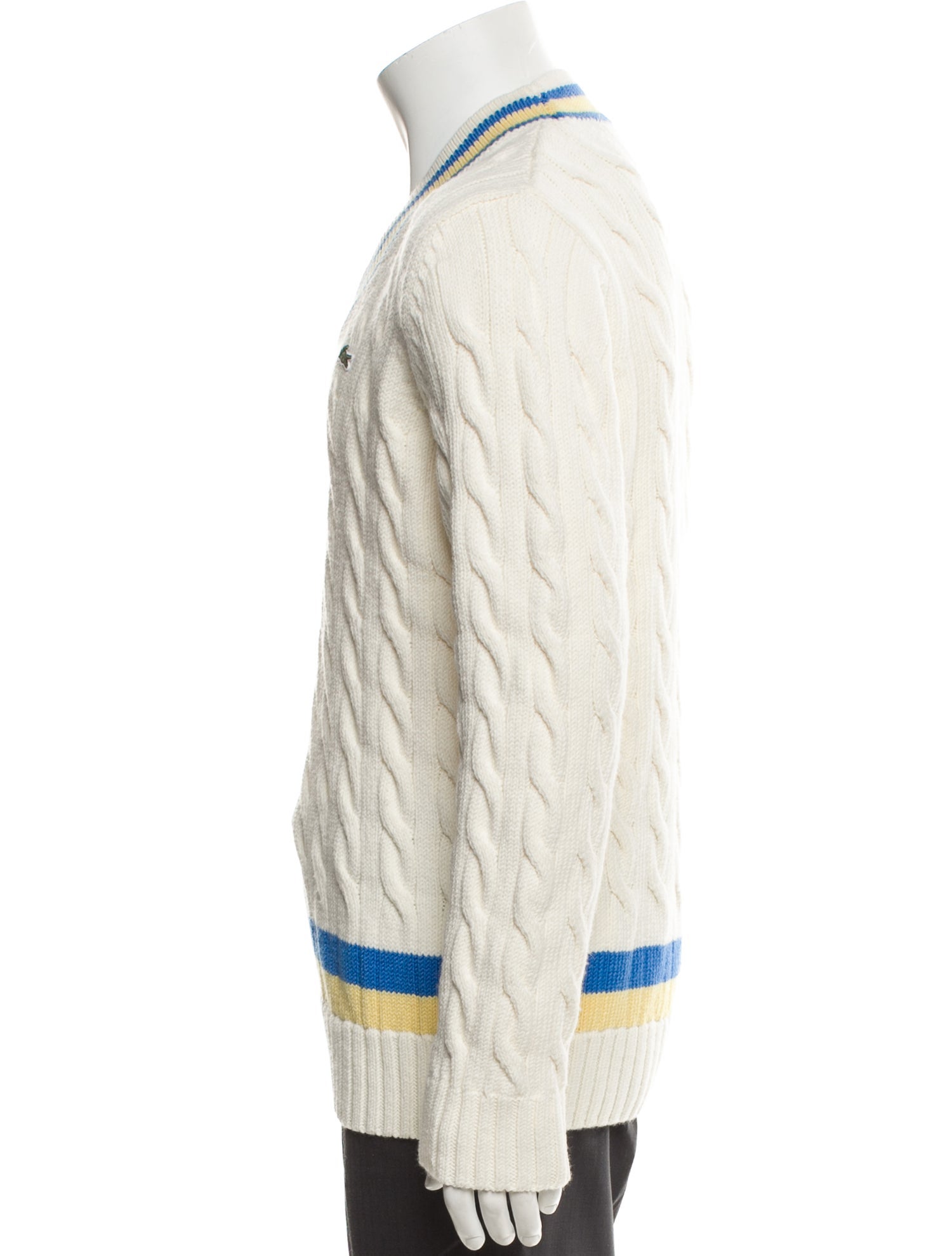 Lacoste Striped V-Neck Pullover