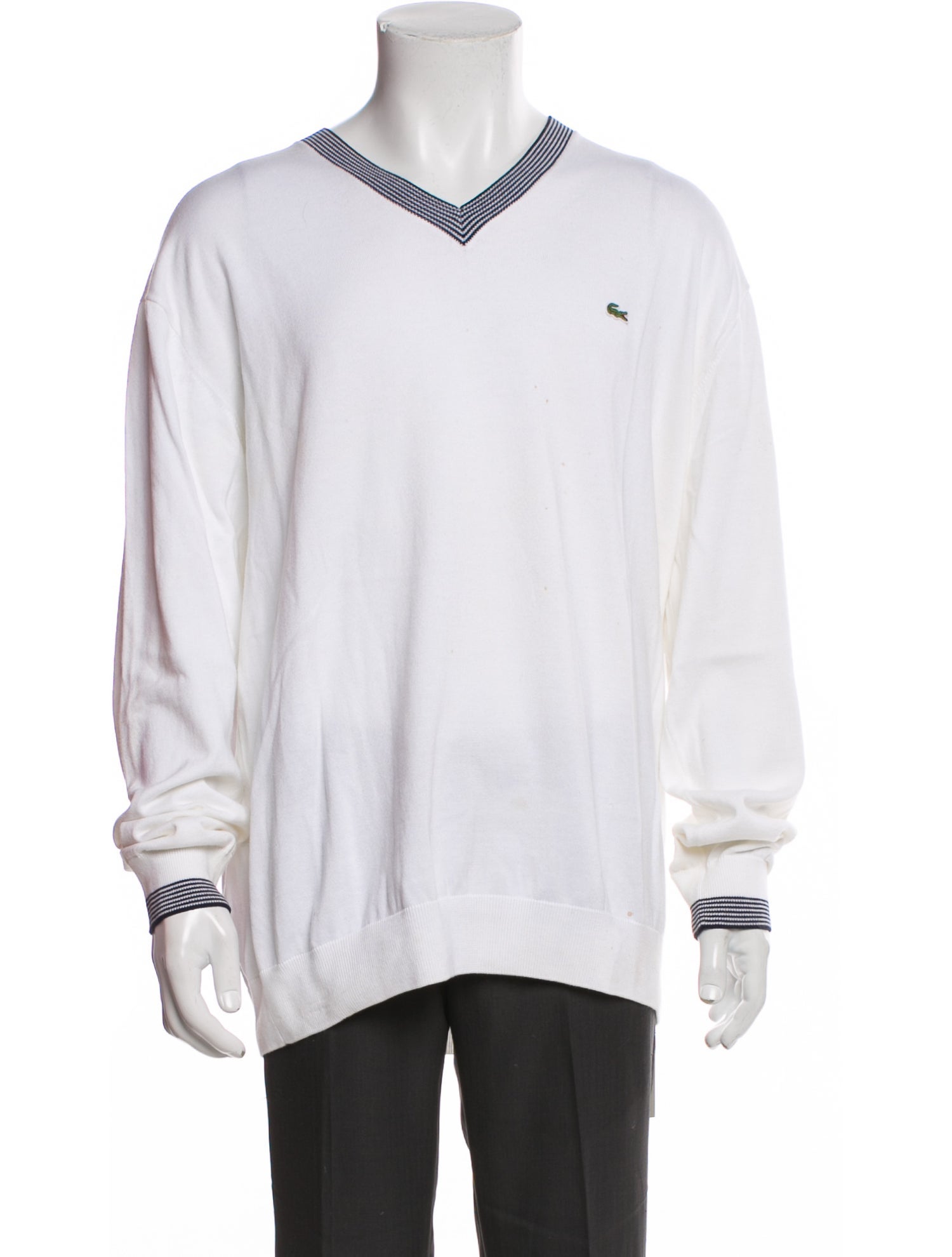 Lacoste Striped V-Neck Pullover