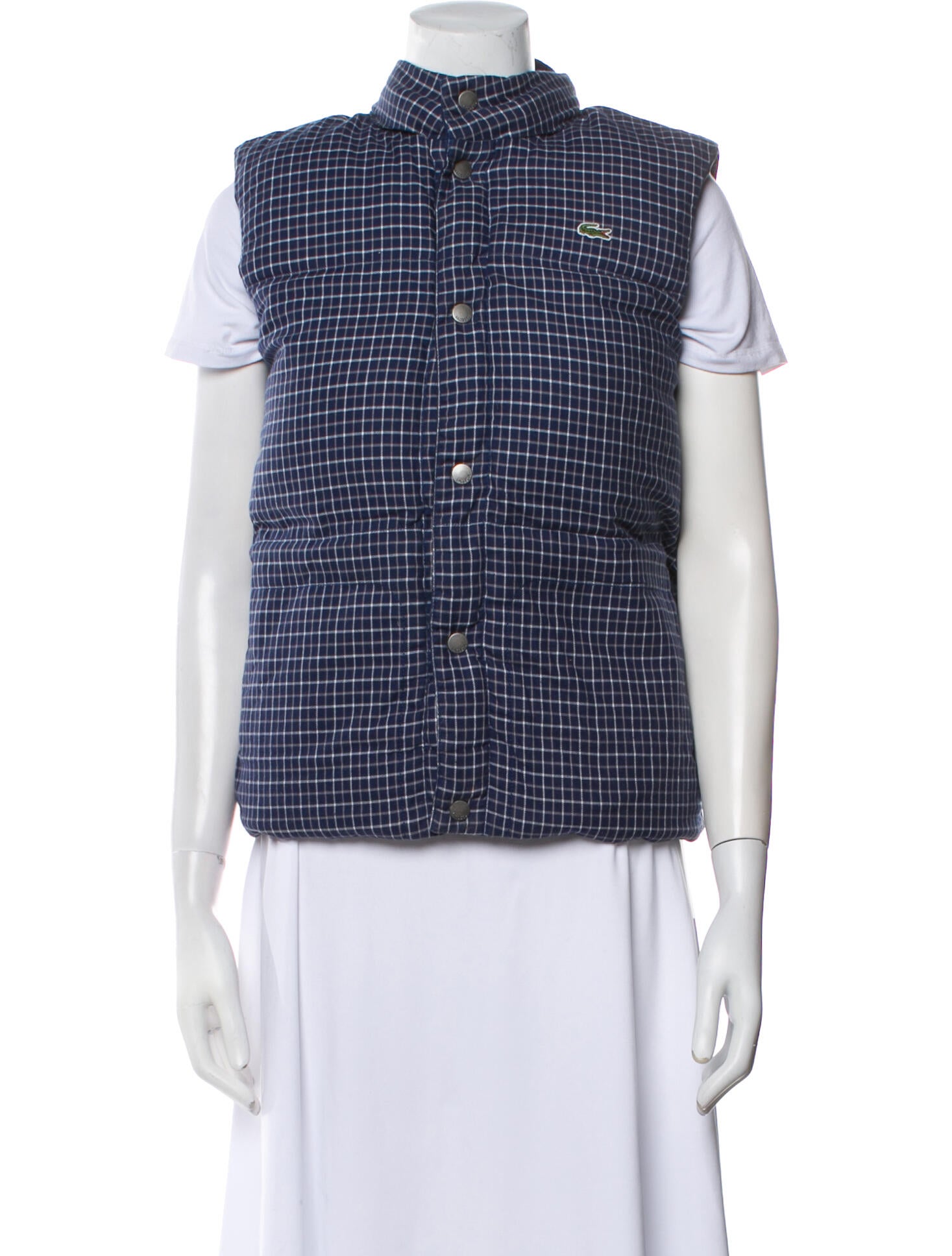 Lacoste Vintage Plaid Print Vest