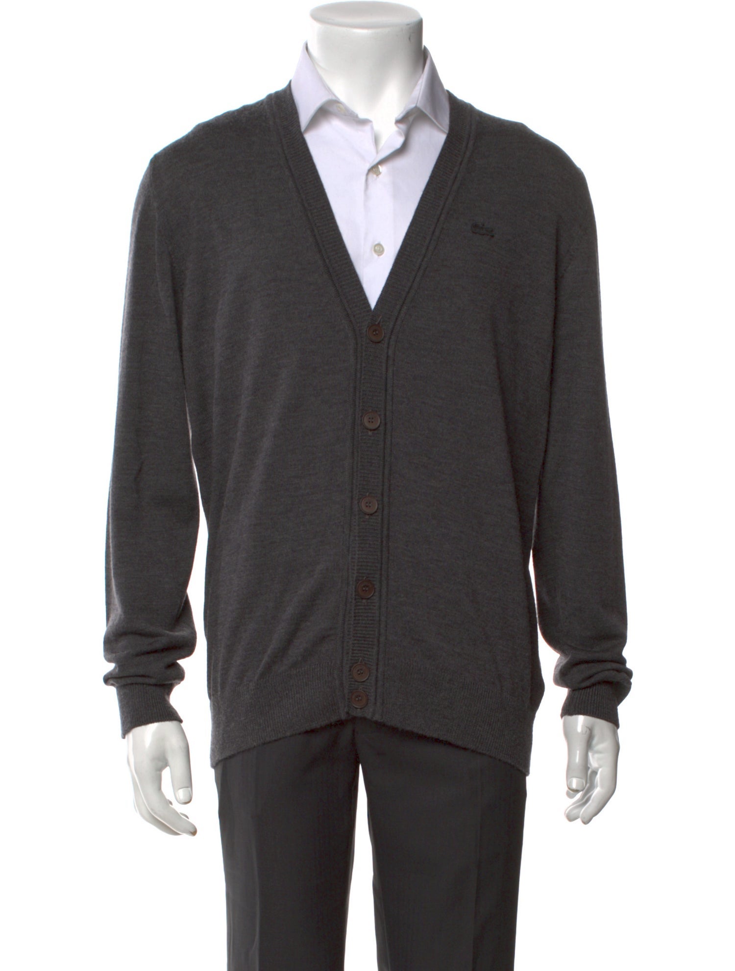 Lacoste Virgin Wool V-Neck Cardigan