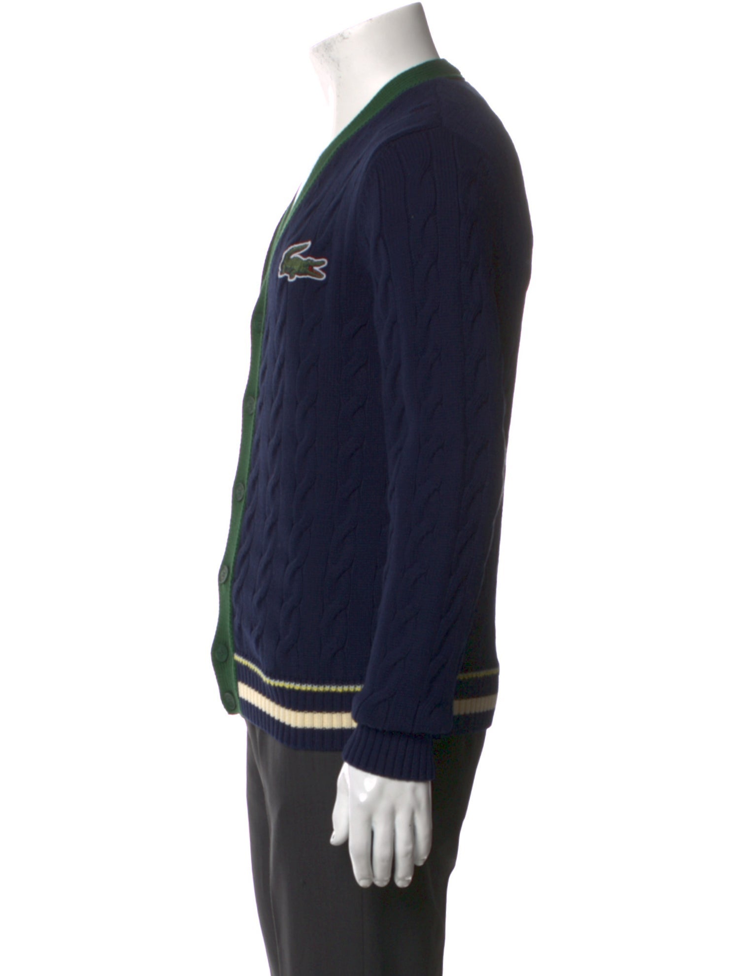 Lacoste Colorblock Pattern V-Neck Cardigan w/ Tags