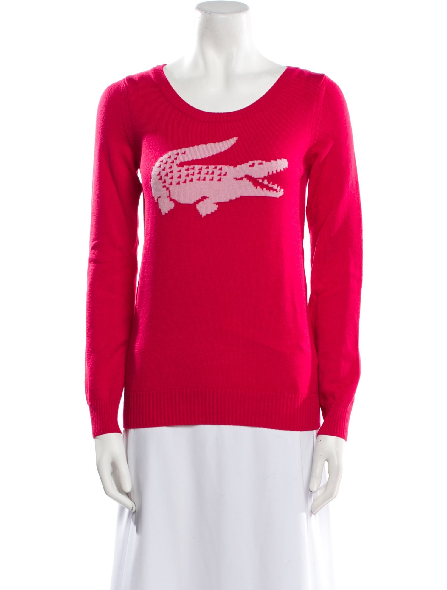 Lacoste Graphic Print Scoop Neck Sweater