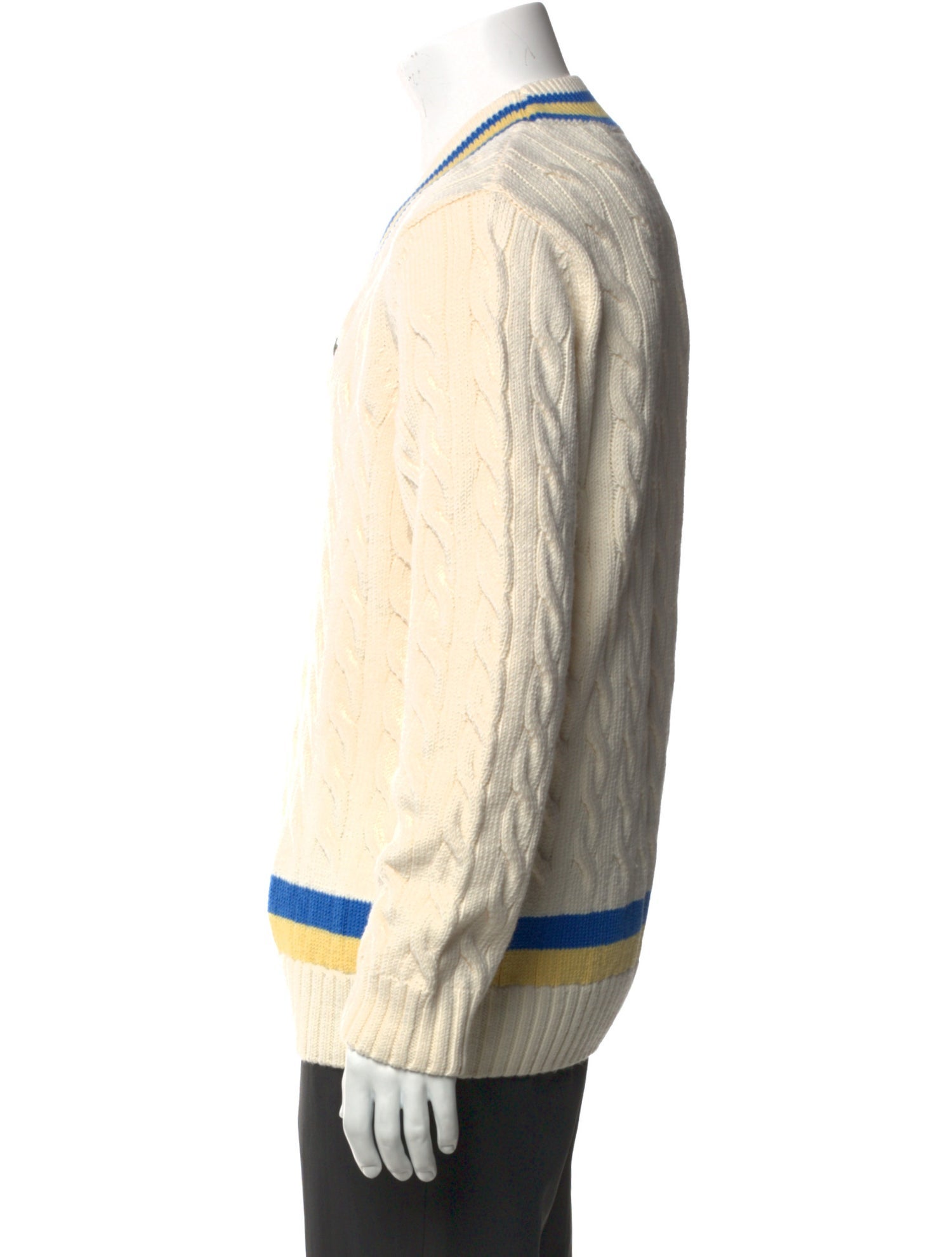 Lacoste Striped V-Neck Pullover