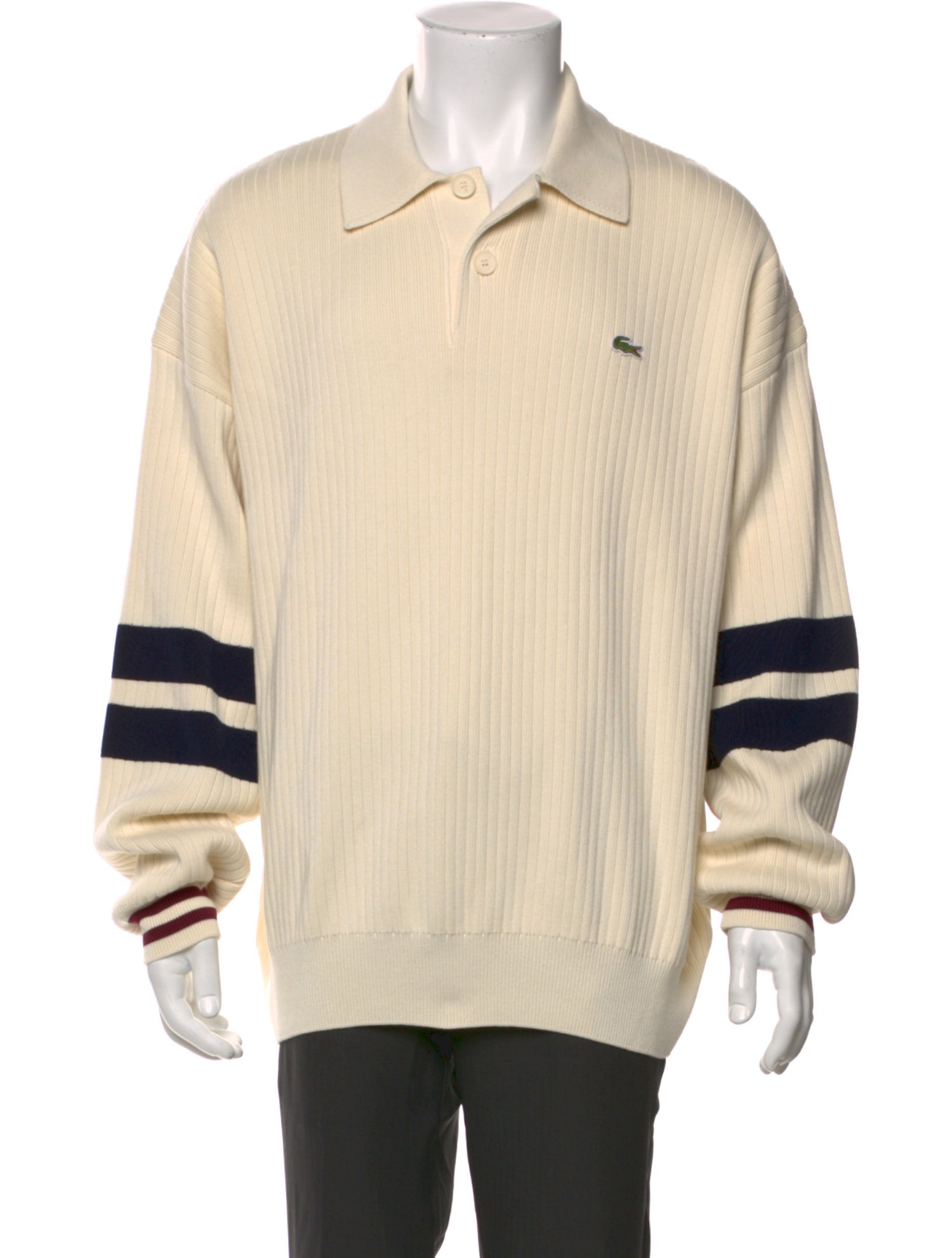 Lacoste Striped Collar Polo Sweater