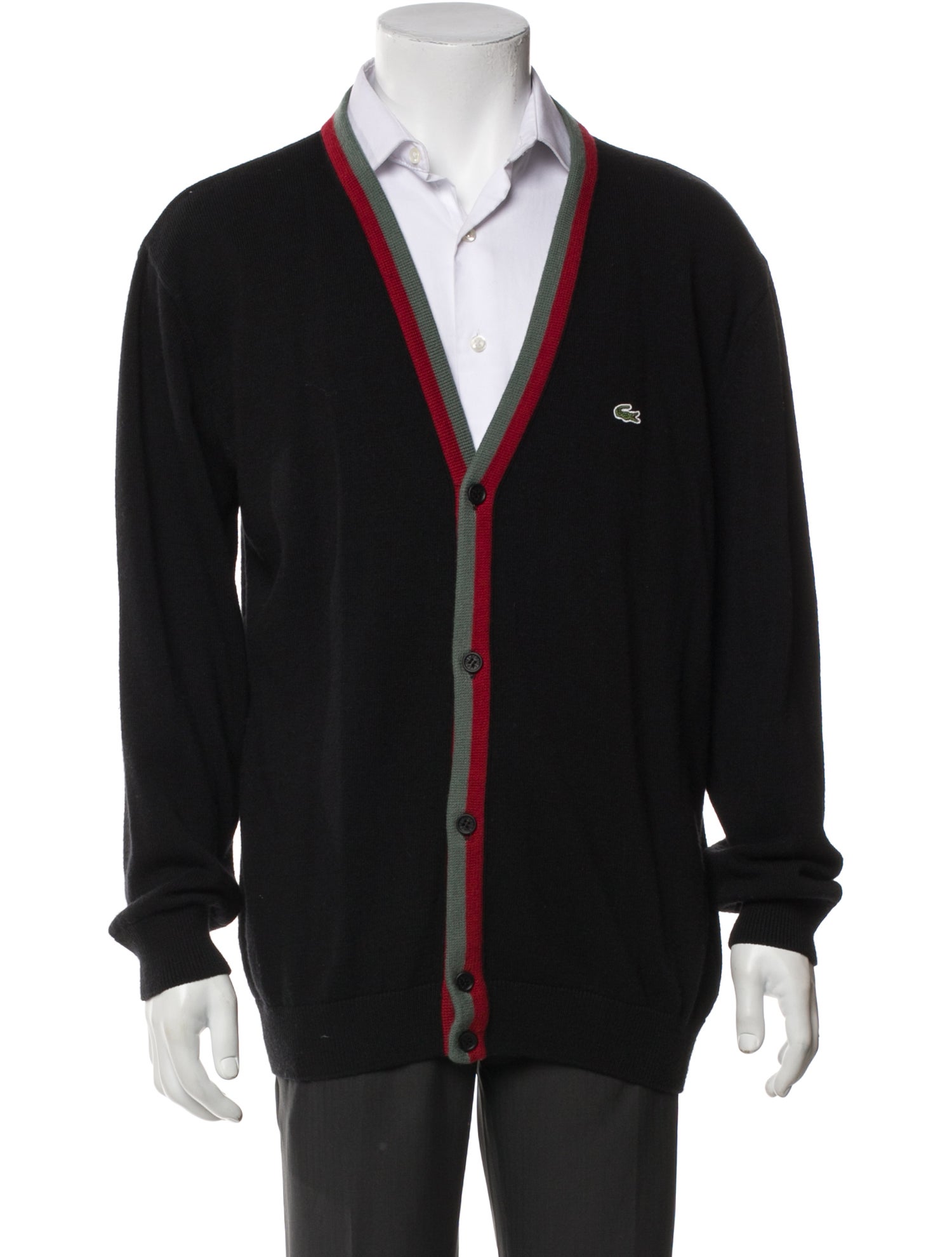 Lacoste Graphic Print V-Neck Cardigan