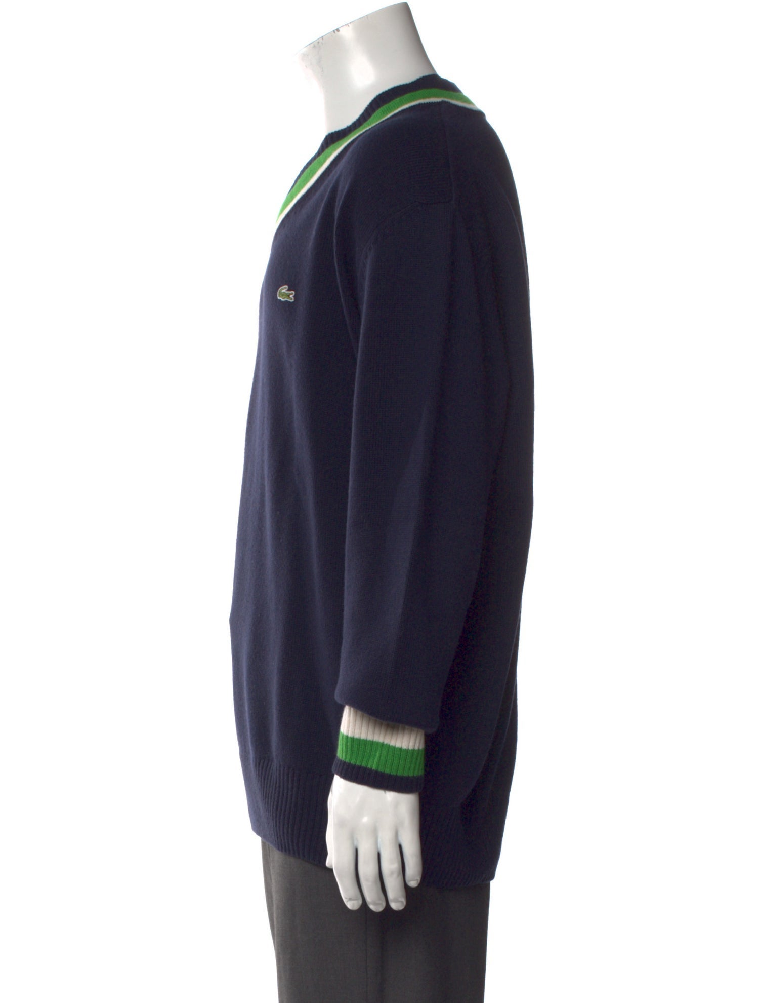 Lacoste Striped V-Neck Pullover