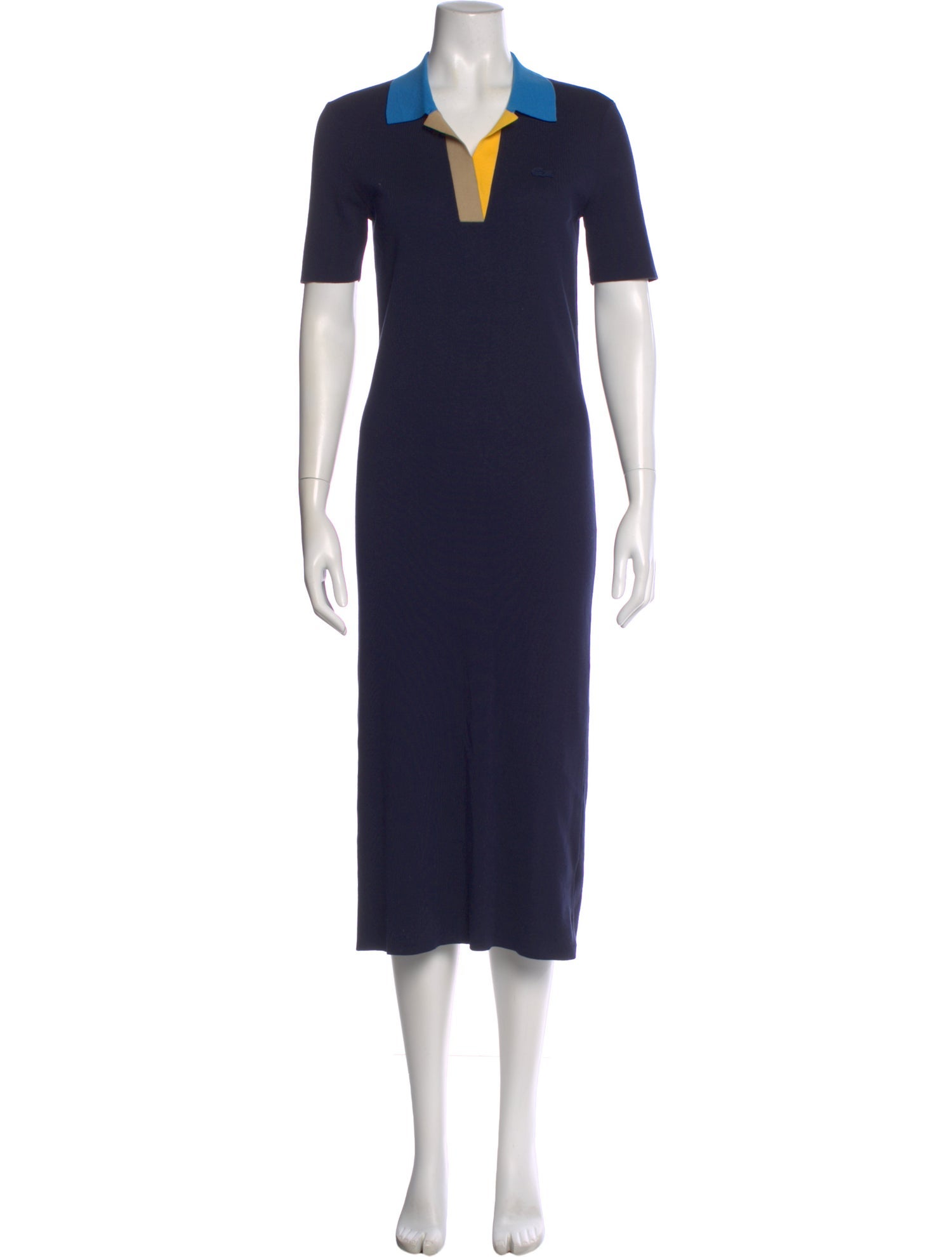 Lacoste V-Neck Midi Length Dress