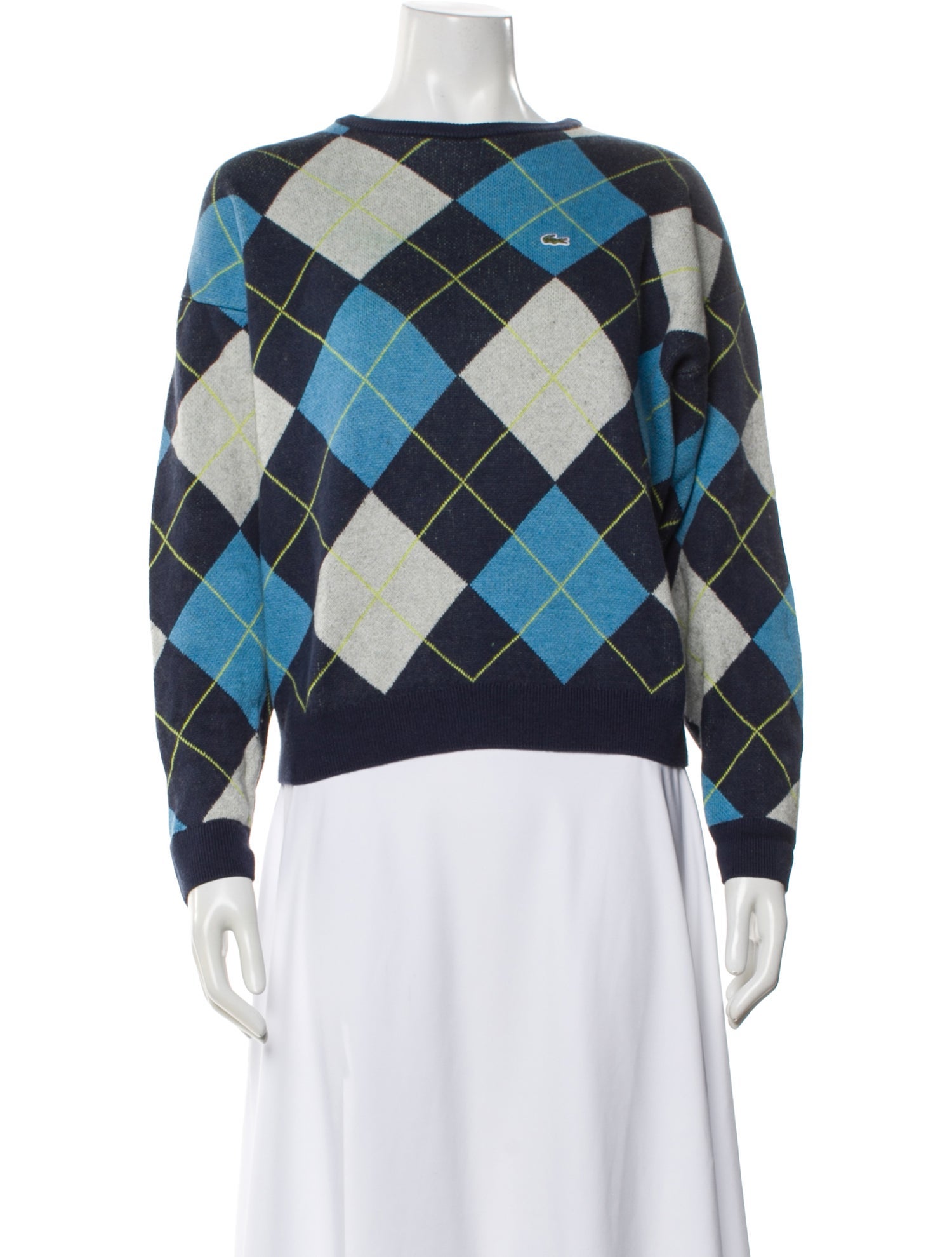 Lacoste Printed Bateau Neckline Sweater