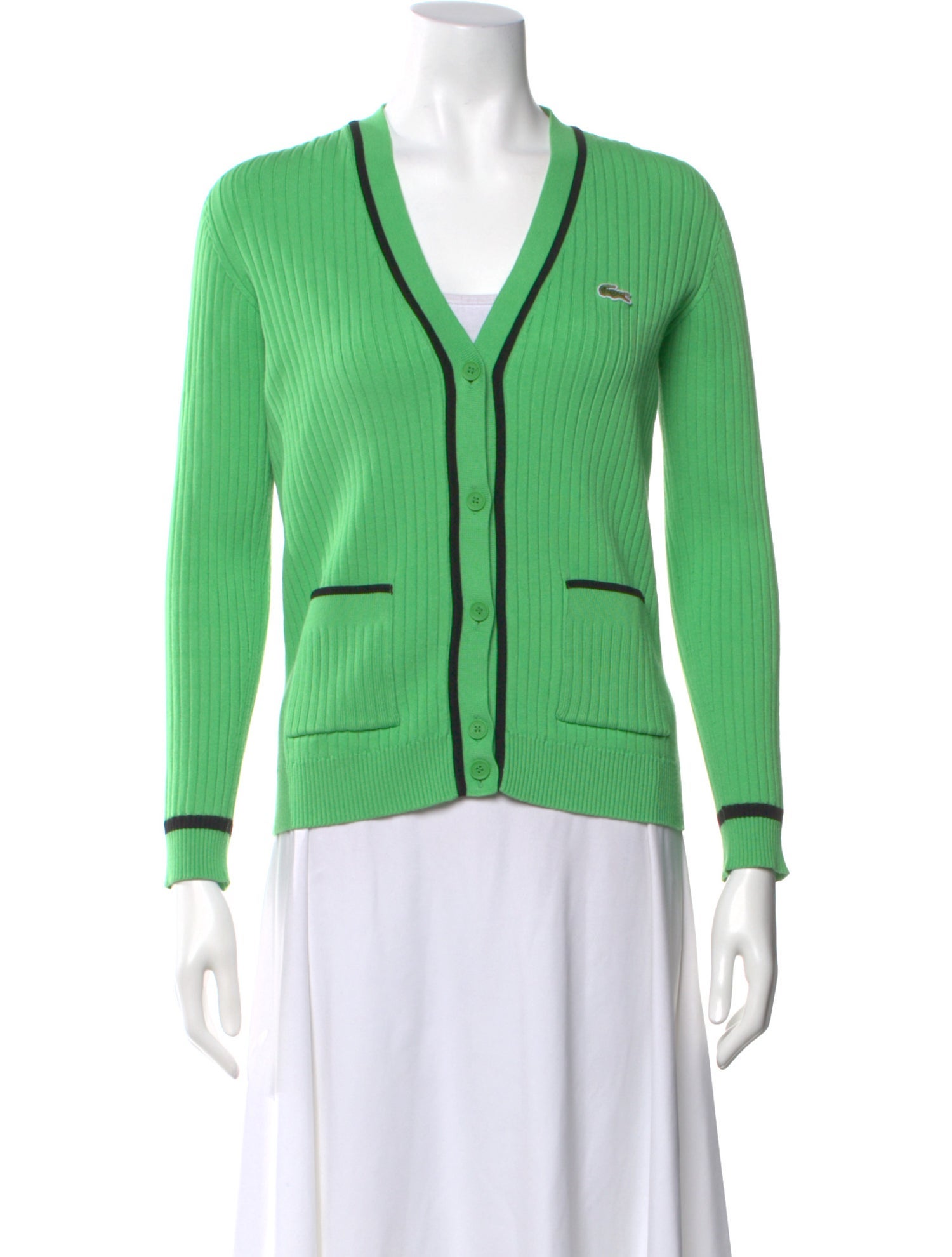 Lacoste Striped V-Neck Sweater