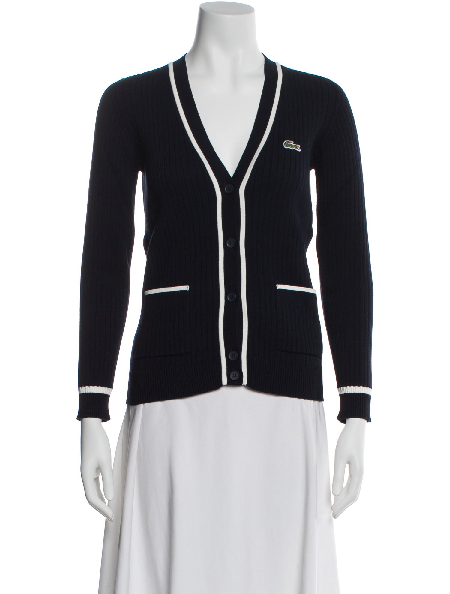 Lacoste Plunge Neckline Sweater