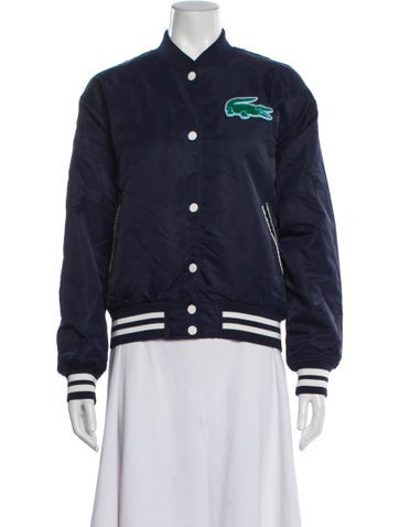 Pre-owned Lacoste Nylon Bomber Jacket In Blue