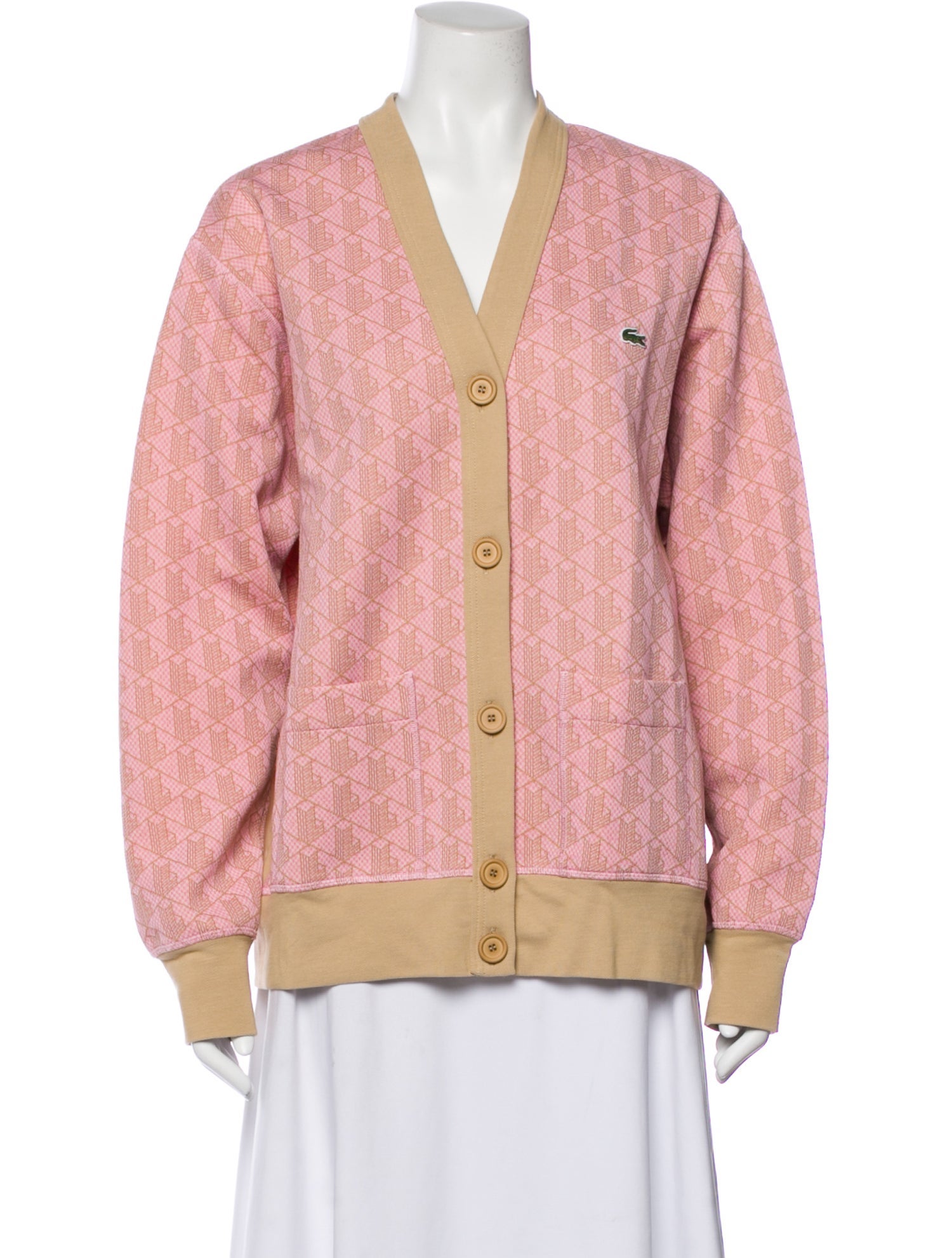 Lacoste Printed V-Neck Sweater