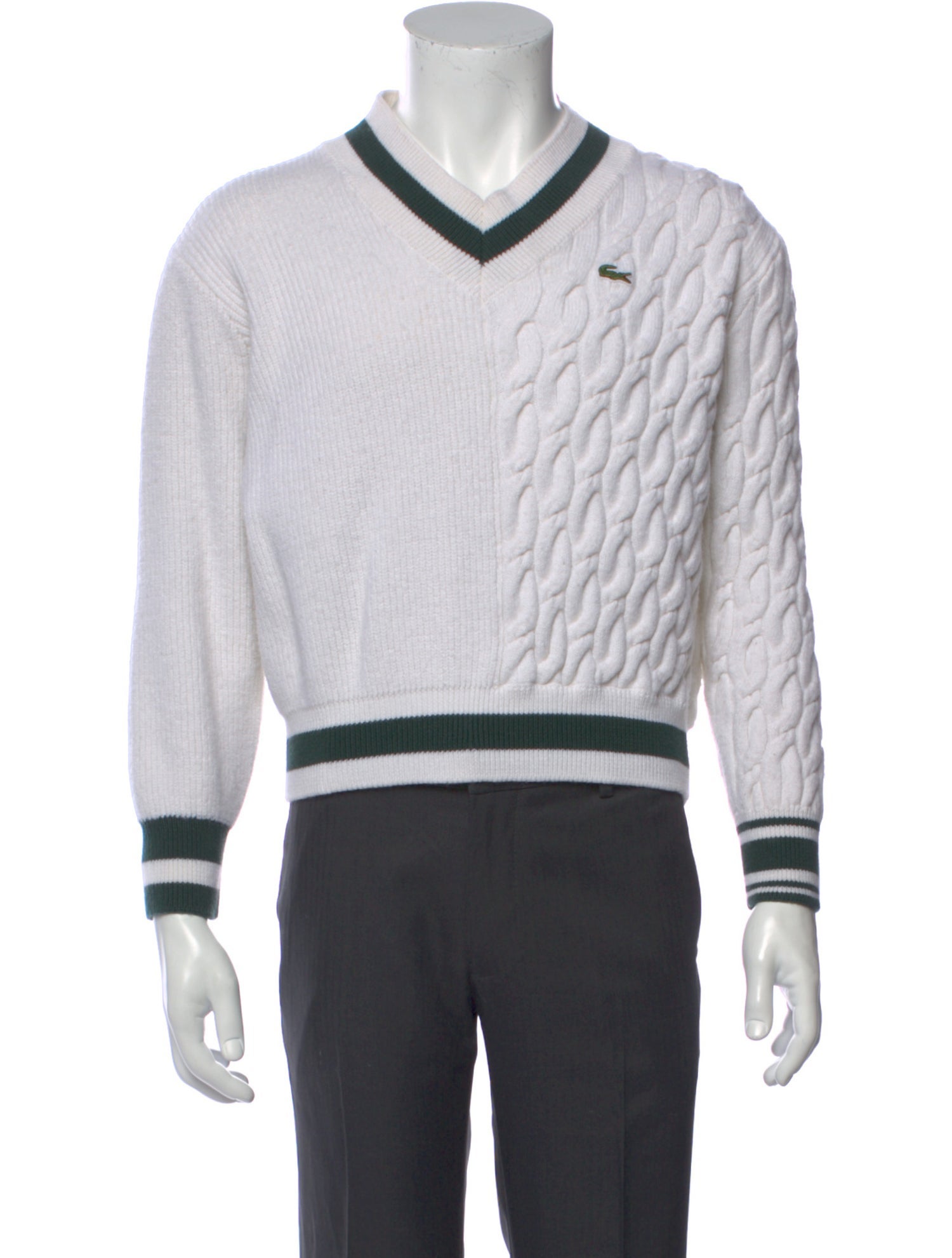 Lacoste Striped V-Neck Pullover