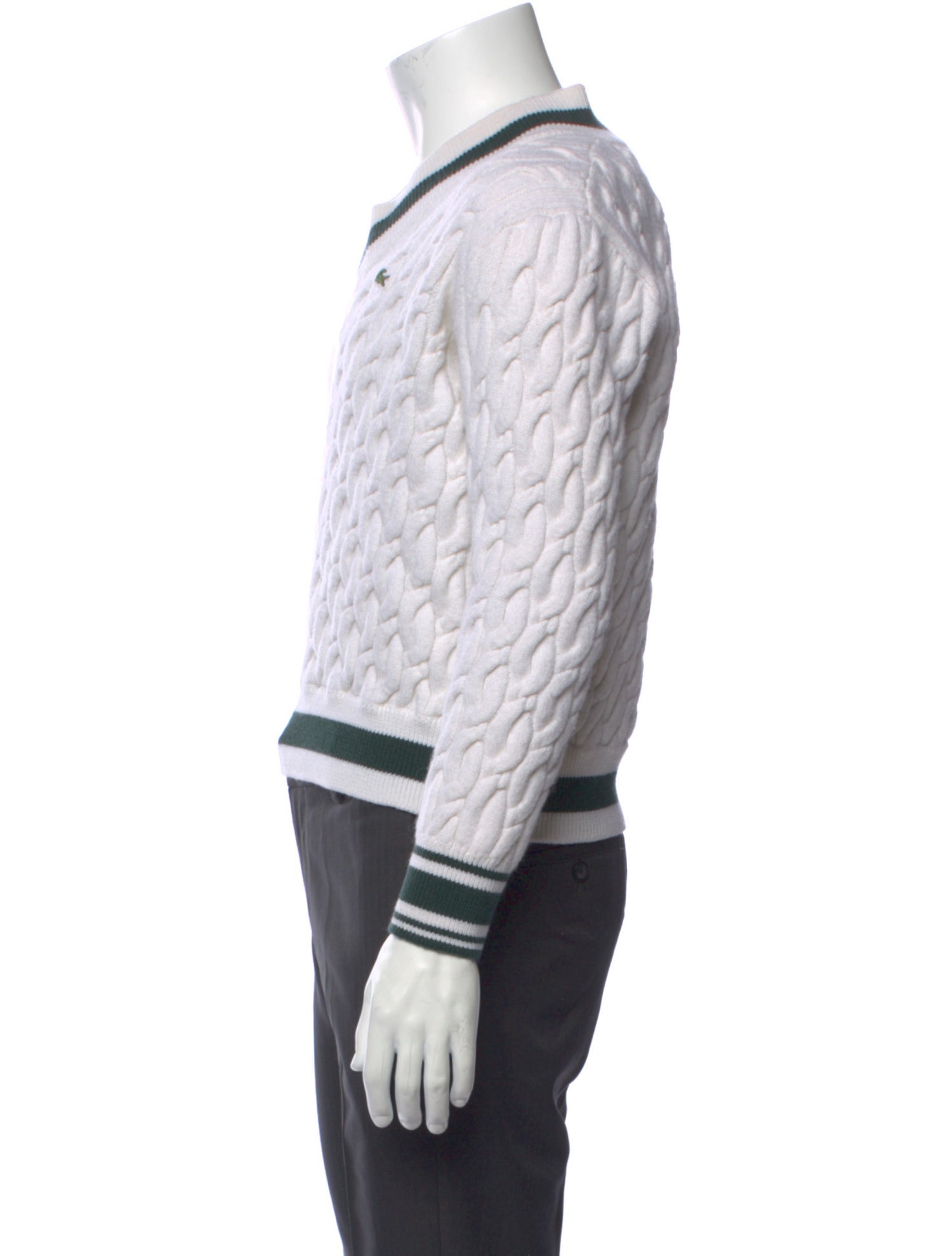 Lacoste Striped V-Neck Pullover
