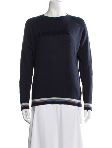 Pre-owned Lacoste Crew Neck Sweater In Blue