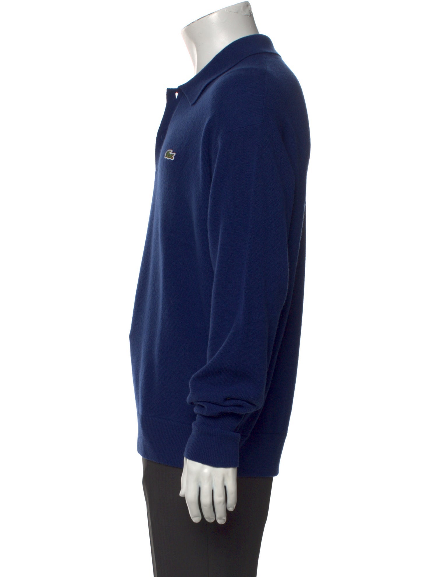 Lacoste Wool V-Neck Polo Sweater