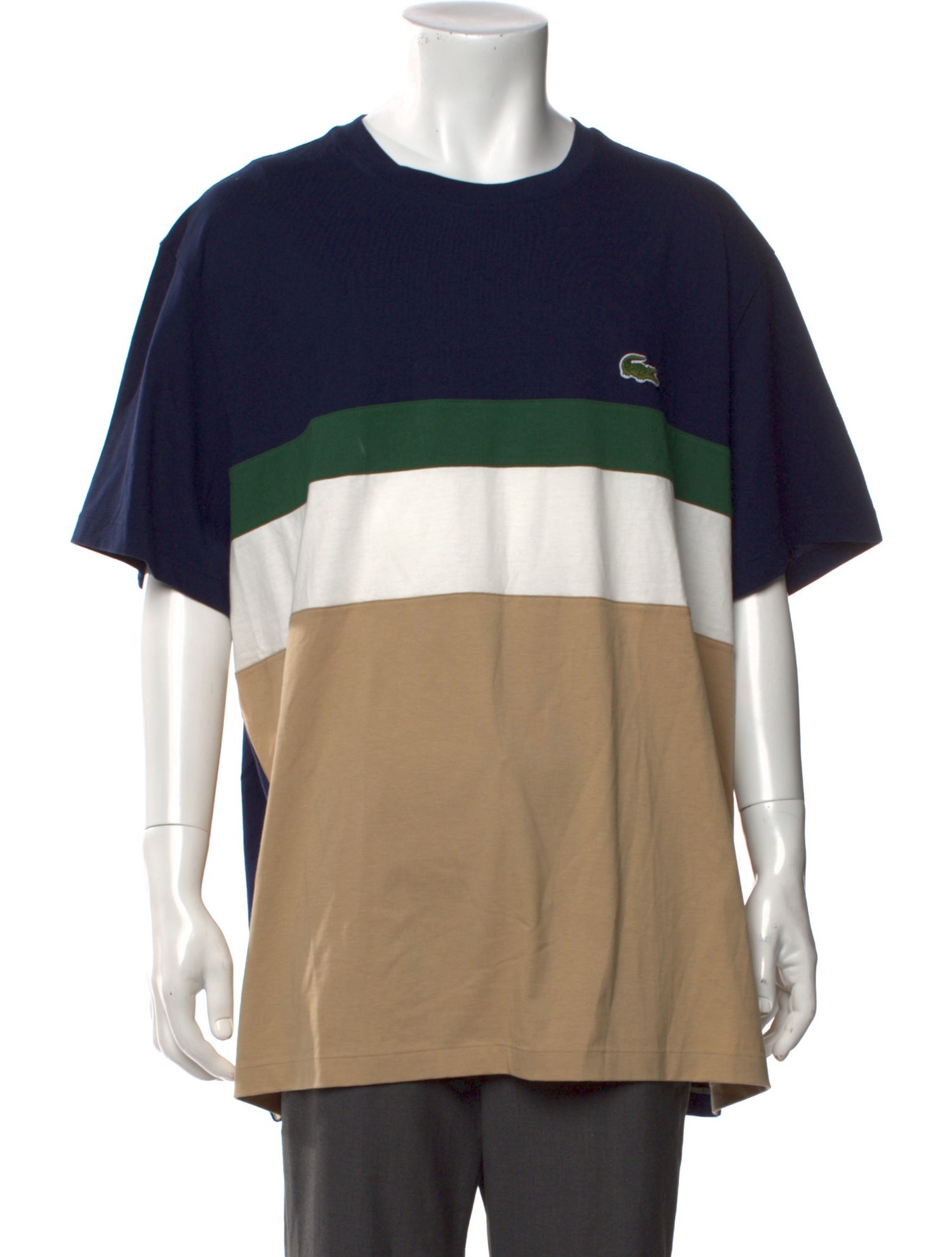 Lacoste Colorblock Pattern Crew Neck T-Shirt w/ Tags
