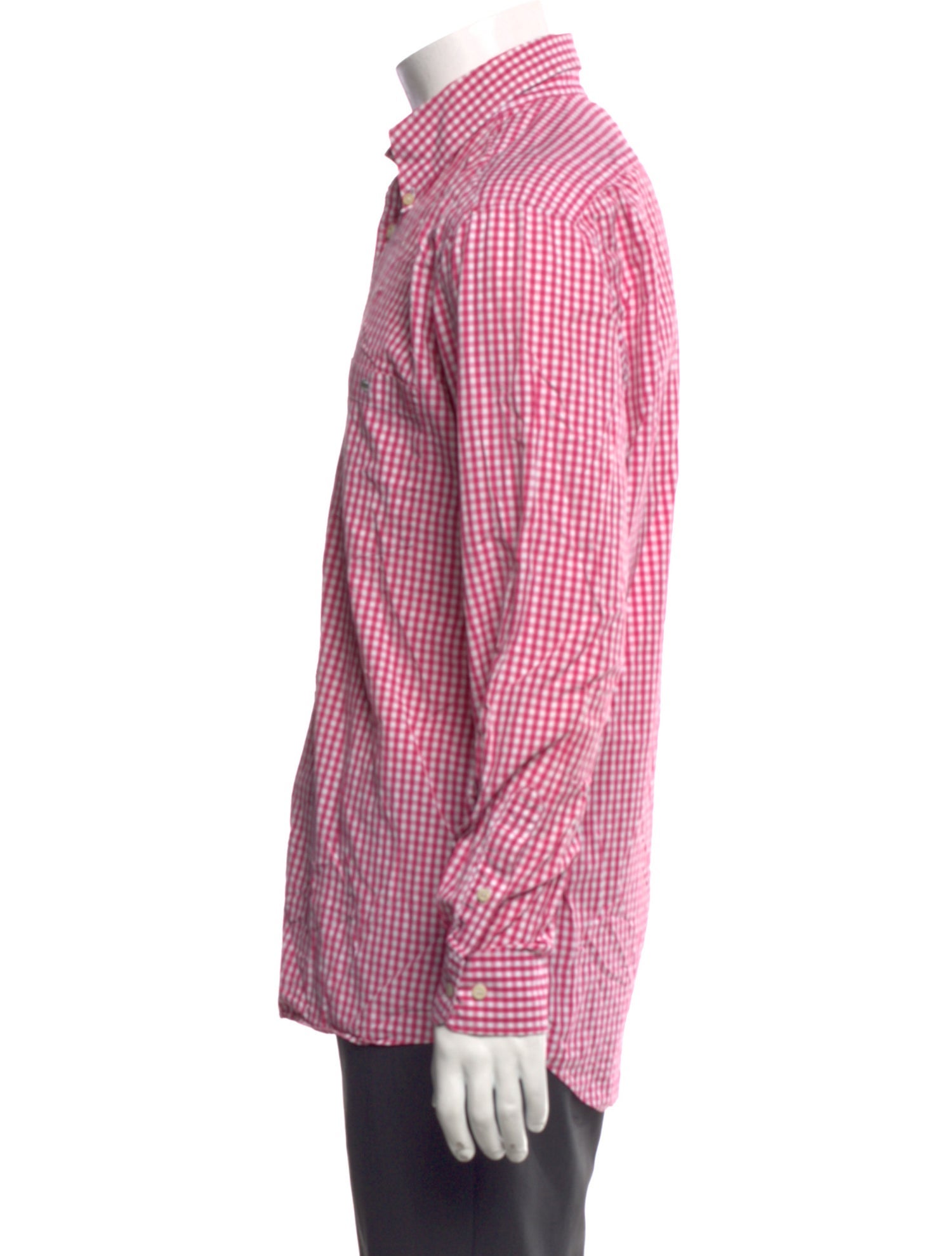 Lacoste Plaid Print Long Sleeve Dress Shirt