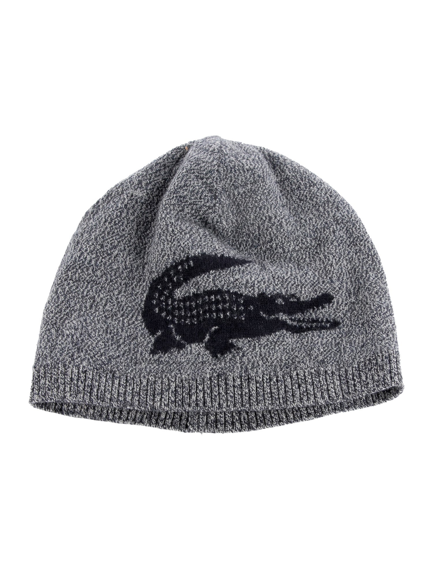 Lacoste Big Crocodile Jacquard Reversible Wool Beanie