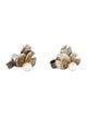 Links of London Pearl Lily Pad Stud Earrings