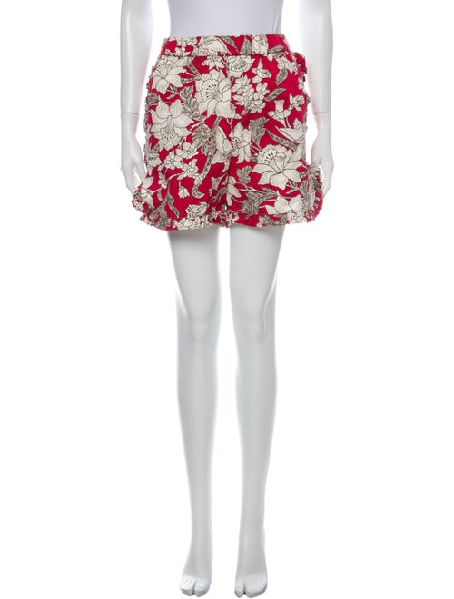 La DoubleJ Floral Print Mini Shorts Pink