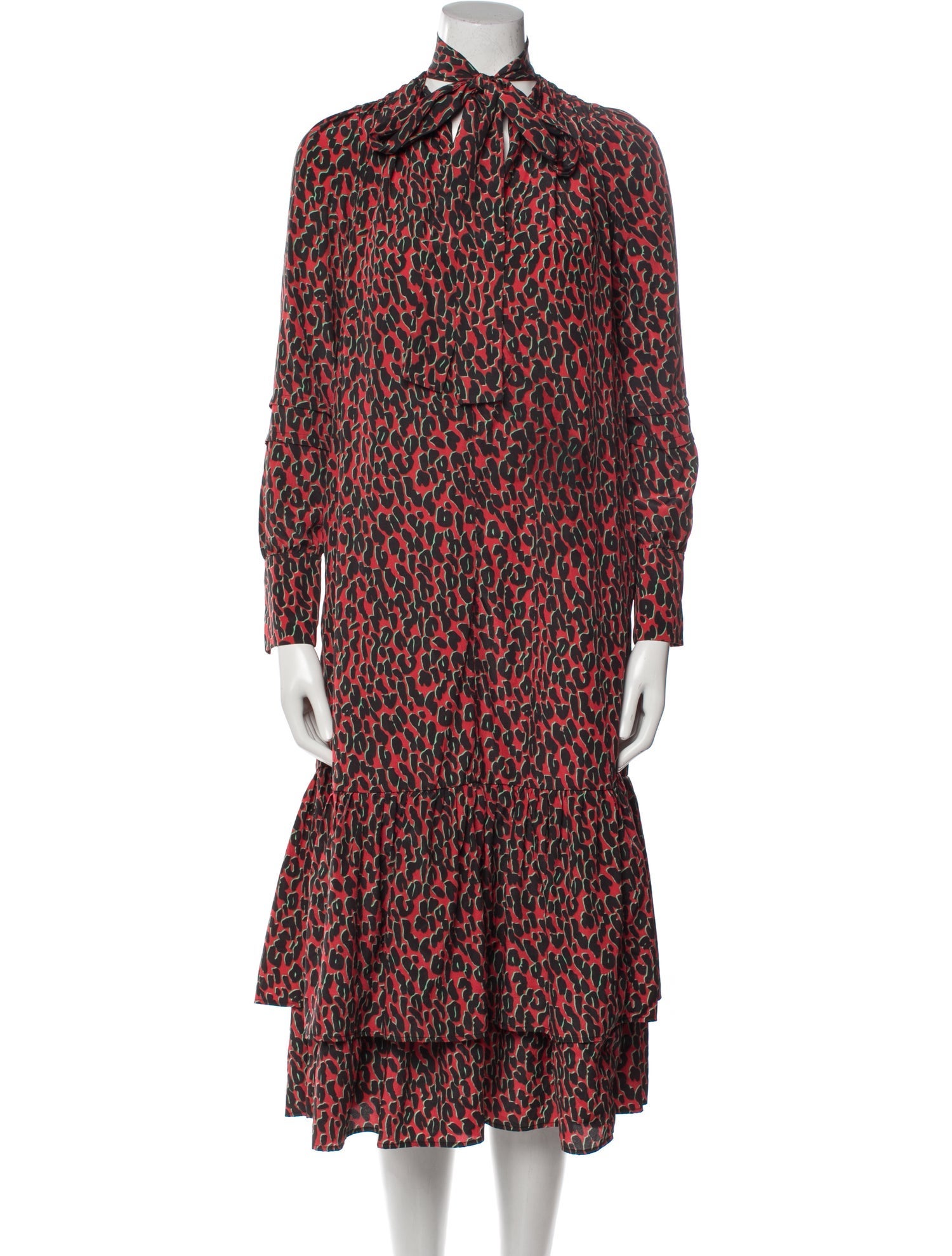 La DoubleJ Good Witch Leopard Rosso in Charmeuse Long Dress