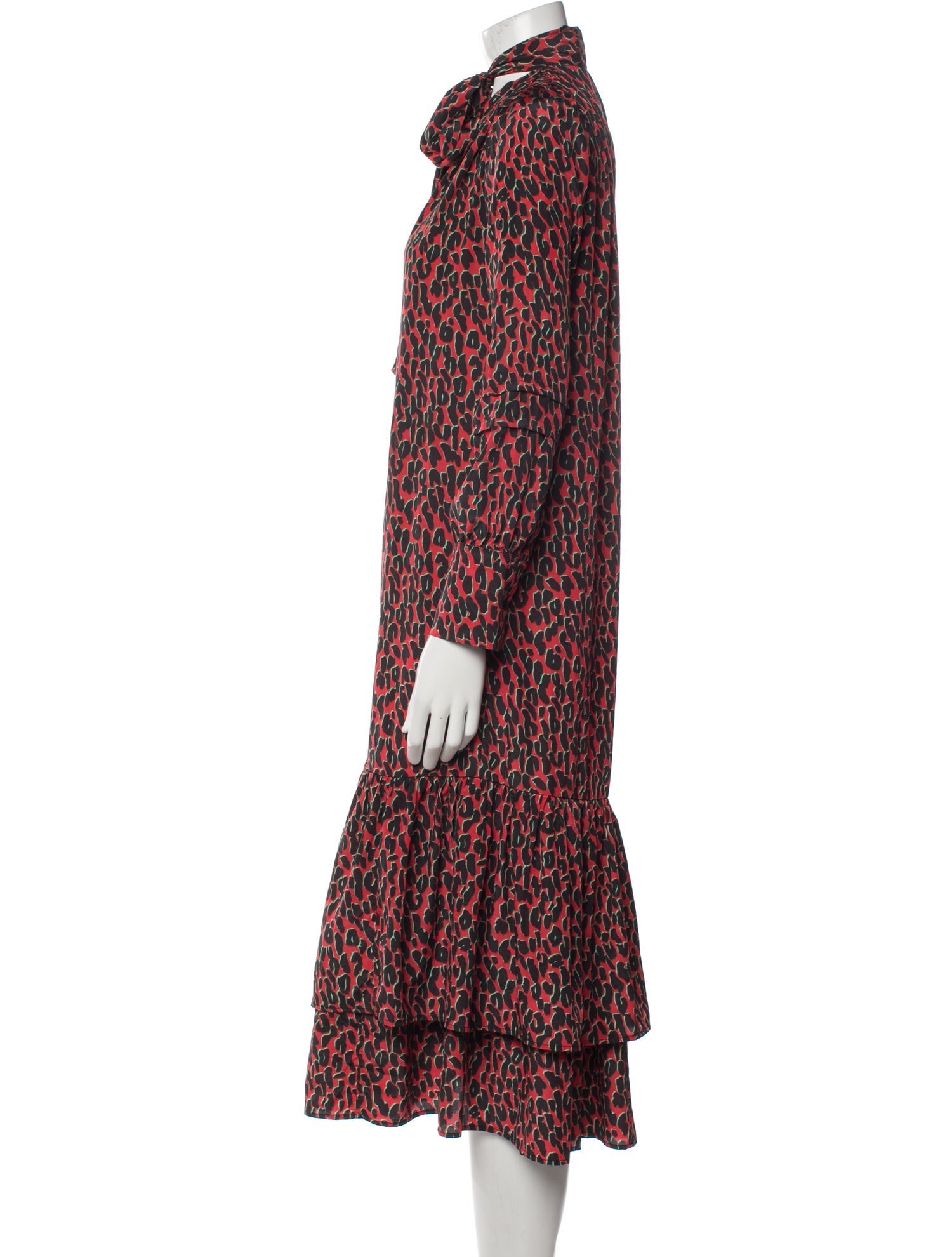 La DoubleJ Good Witch Leopard Rosso in Charmeuse Long Dress