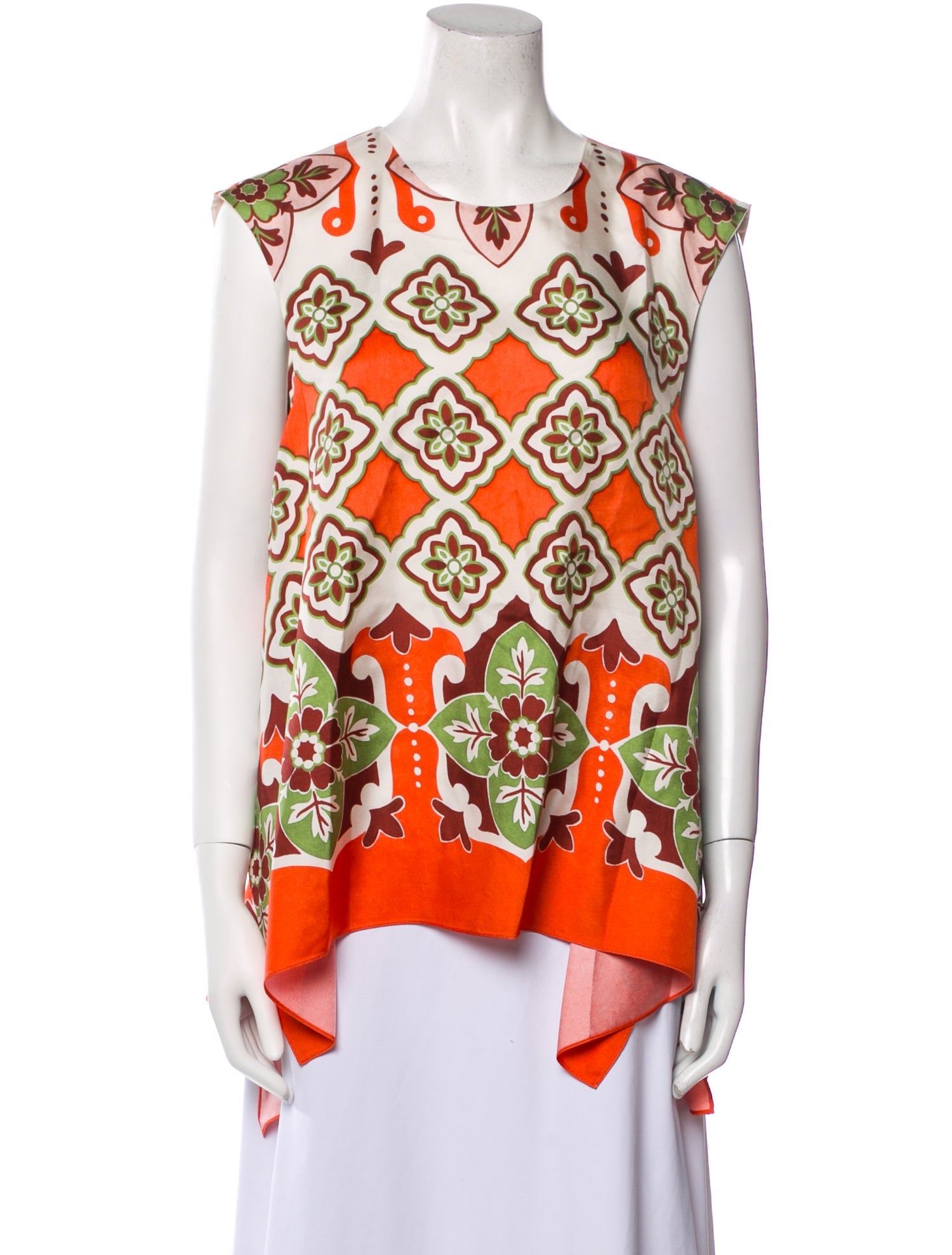 St. John Collection Silk Floral Print Blouse w/ Tags Neutrals Tops