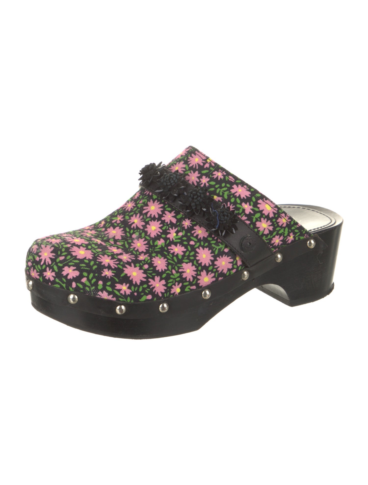 La DoubleJ Canvas Floral Print Mules