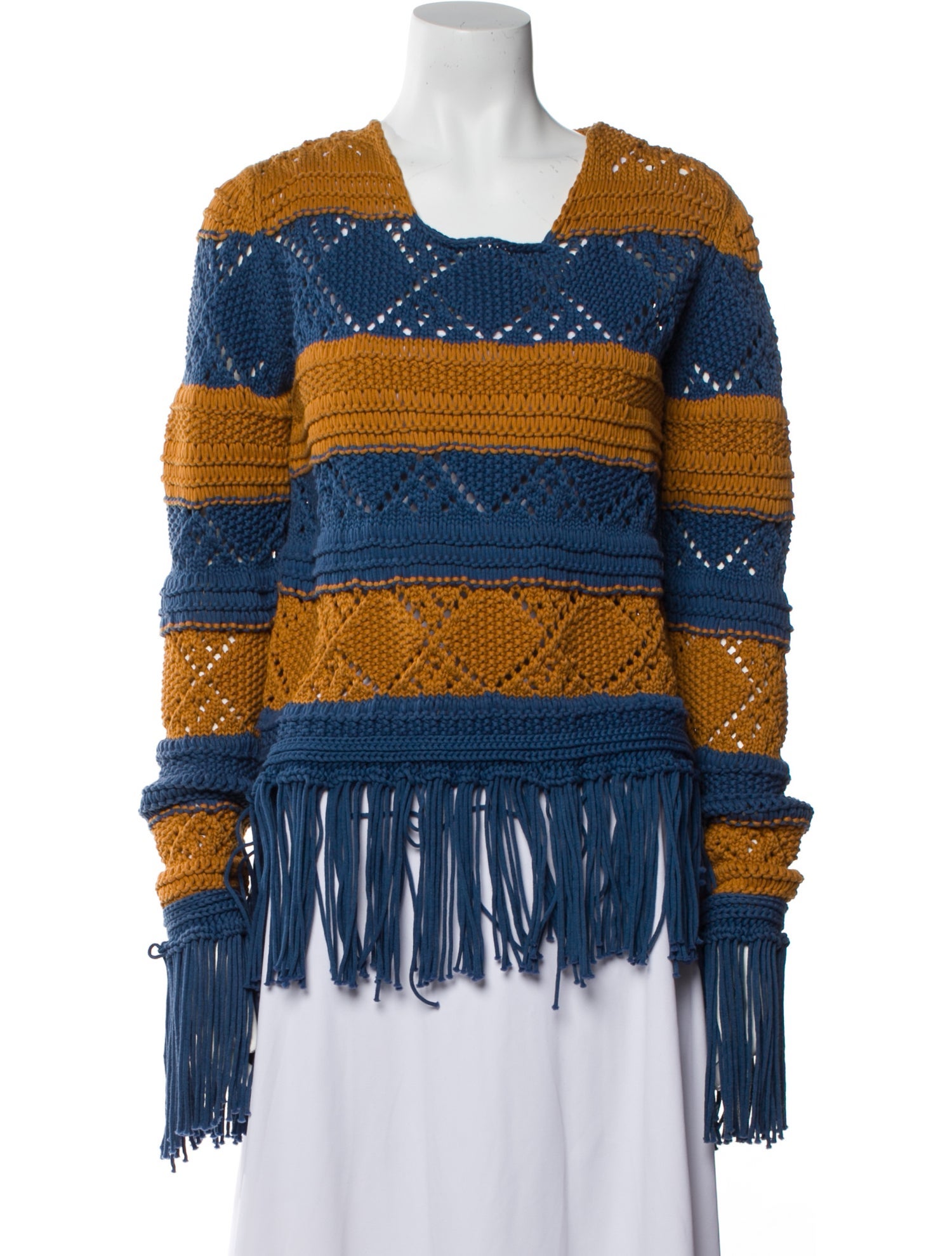 La DoubleJ Striped Square Neckline Sweater w/ Tags