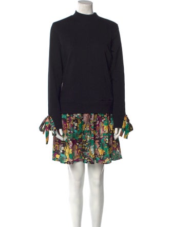 La DoubleJ Colorblock Pattern Mini Dress