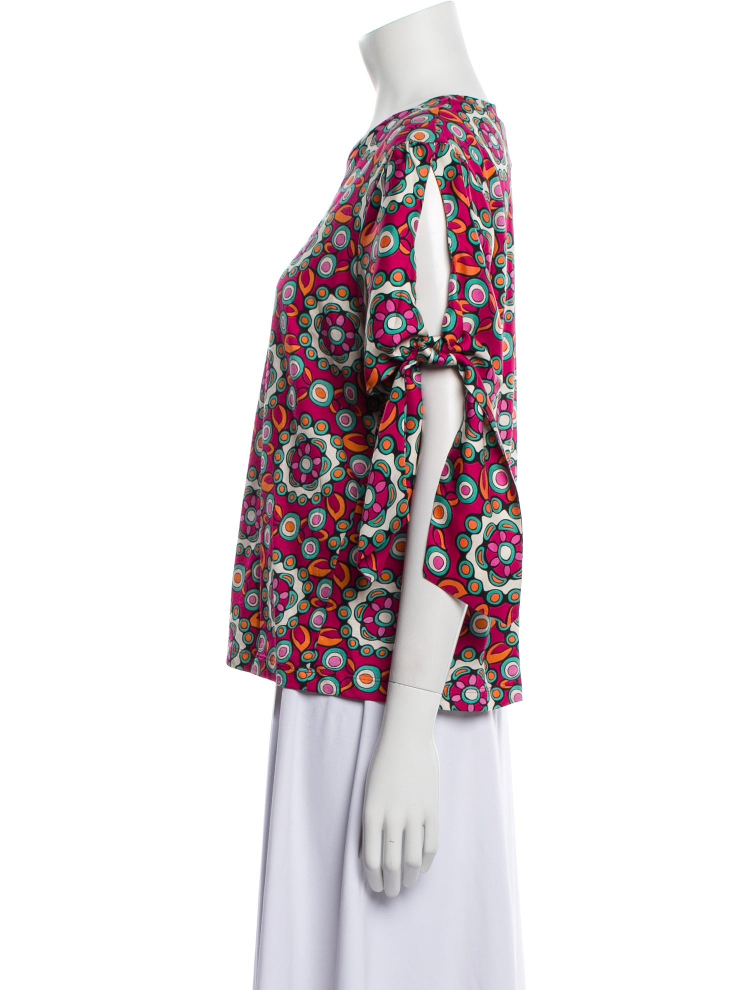 La DoubleJ Printed Bateau Neckline Blouse