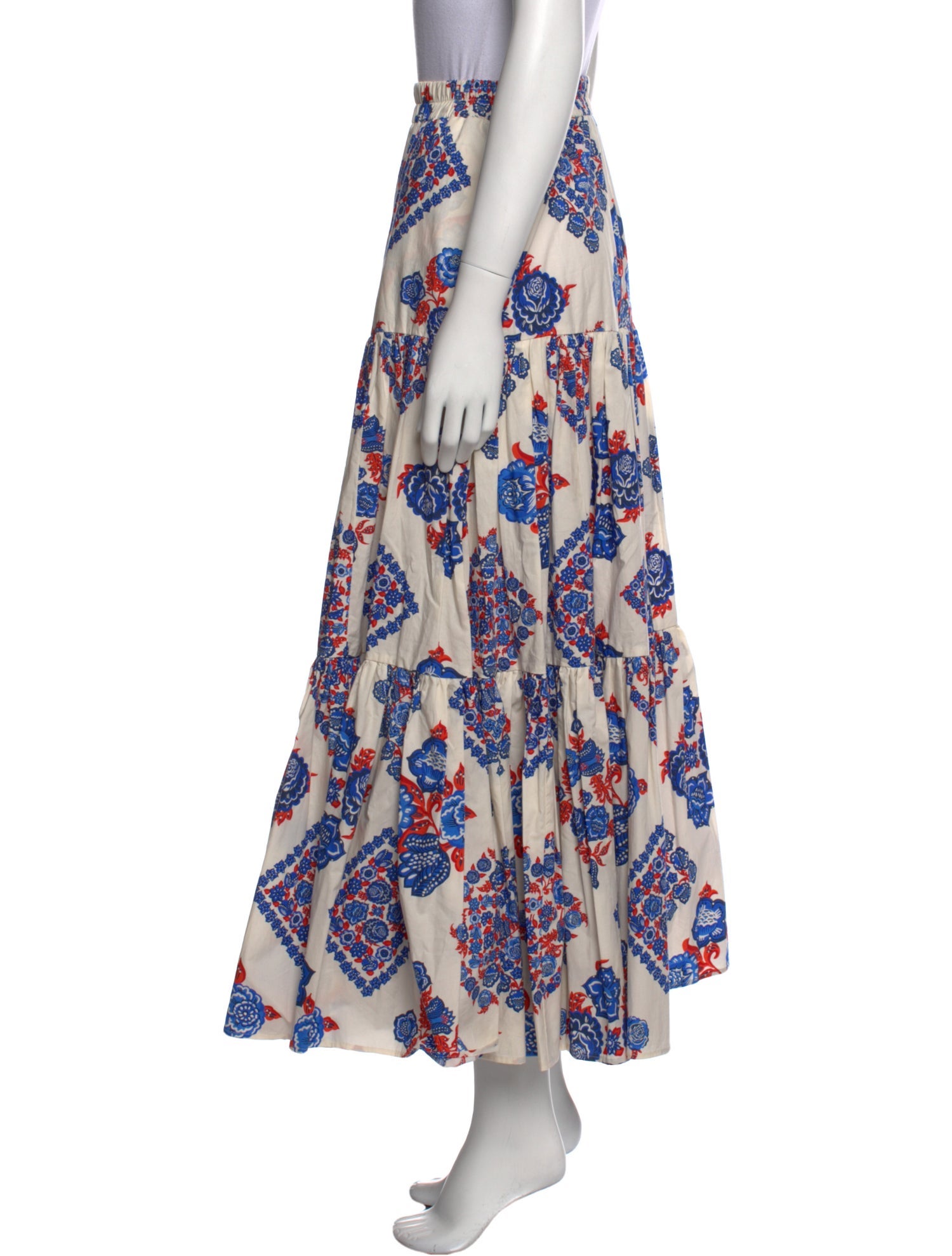 La DoubleJ Paisley Print Midi Length Skirt