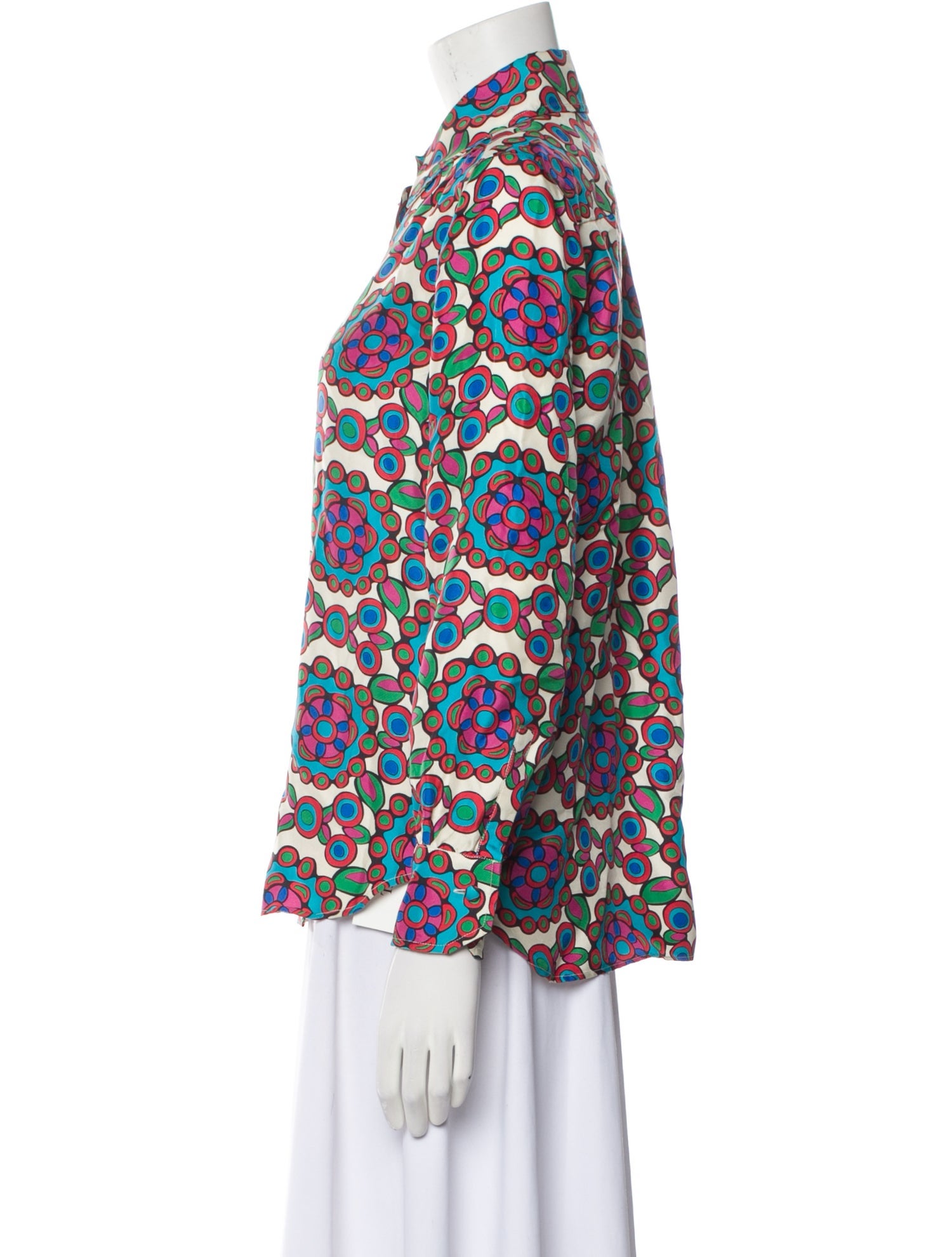 La DoubleJ Silk Printed Button-Up Top