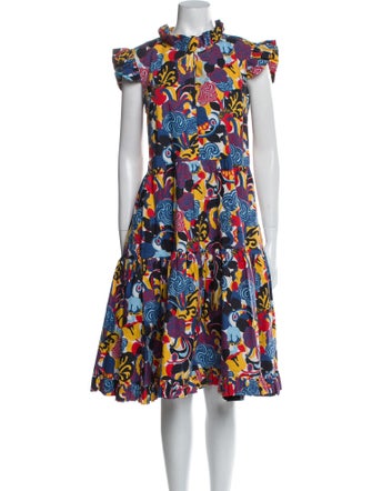 La DoubleJ Floral Print Midi Length Dress