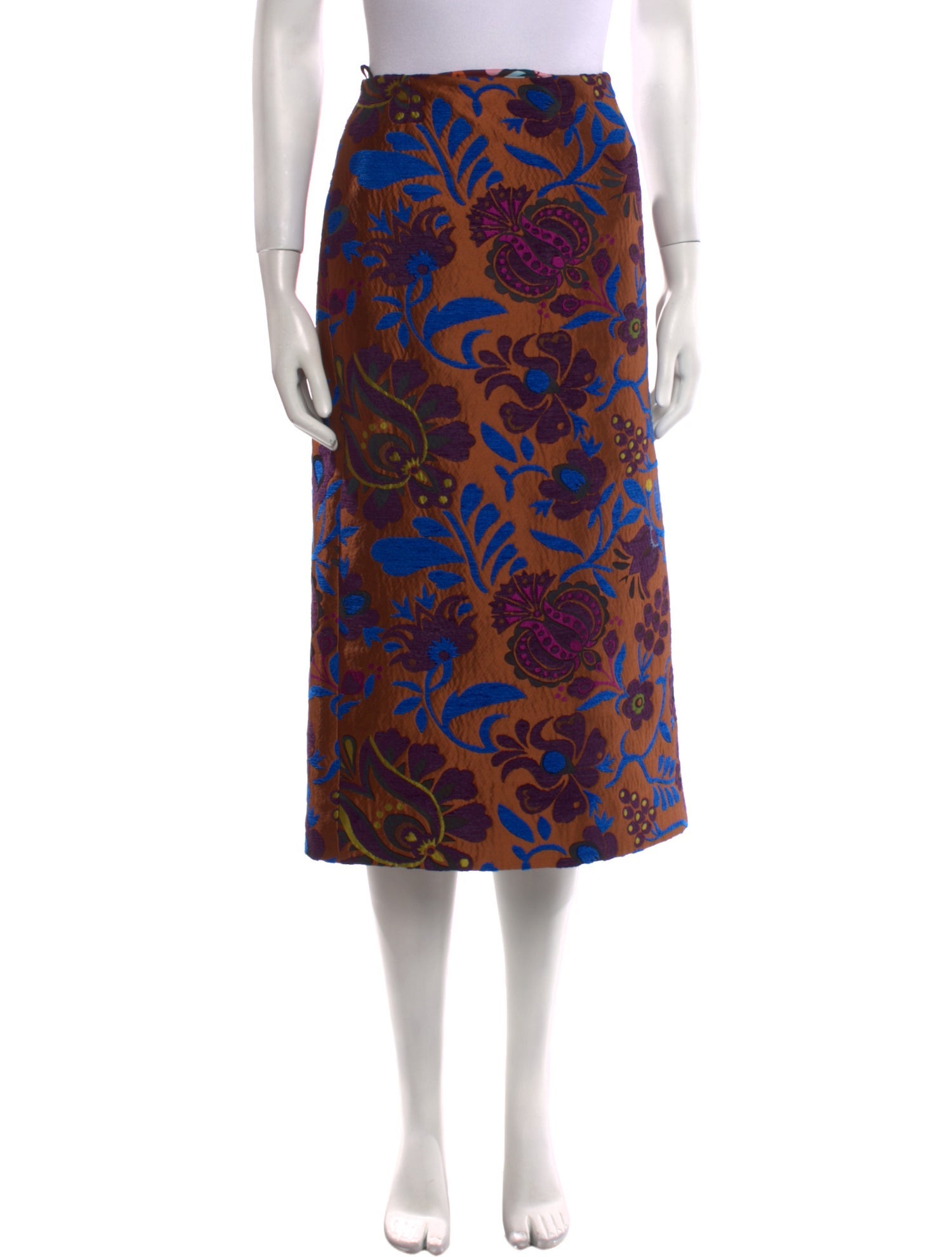 La DoubleJ Floral Print Midi Length Skirt