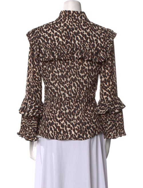 La DoubleJ Printed Mock Neck Blouse
