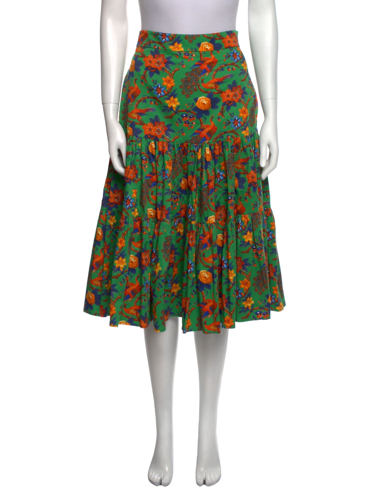 La DoubleJ Floral Print Knee-Length Skirt