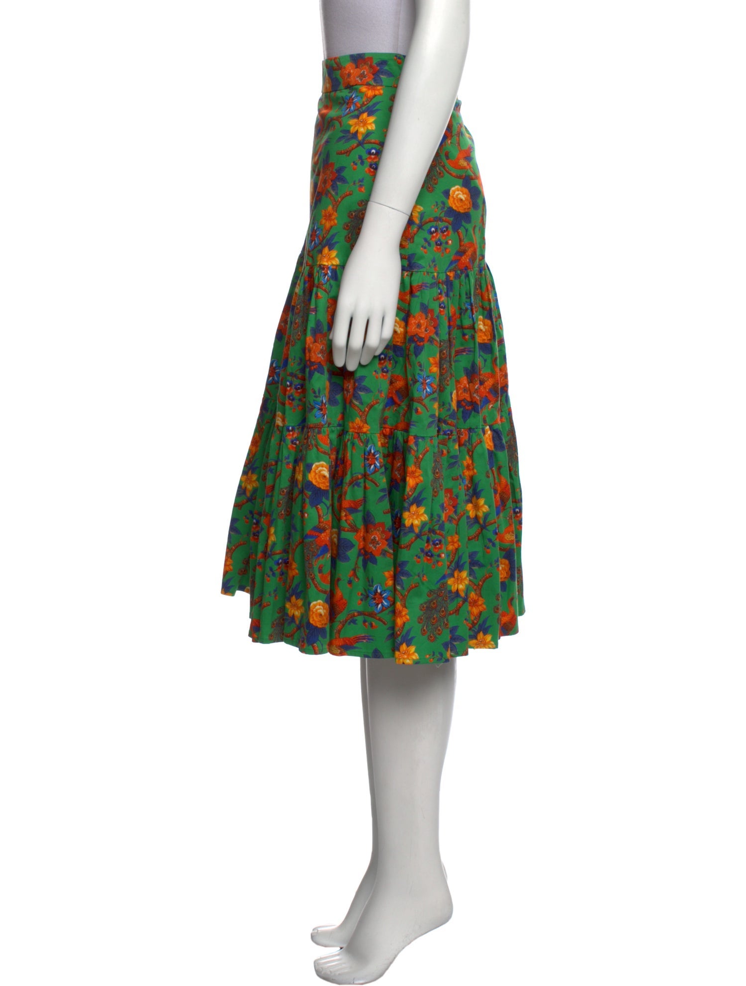 La DoubleJ Floral Print Knee-Length Skirt