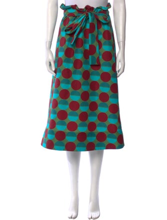 La DoubleJ Polka Dot Print Midi Length Skirt