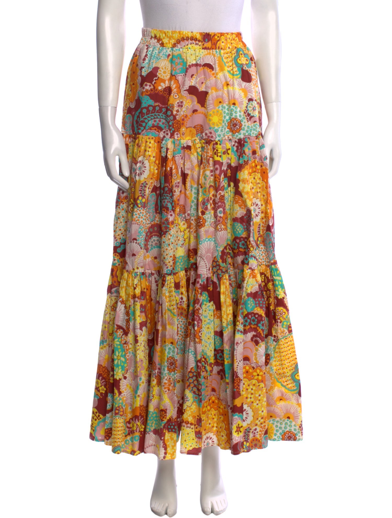 La DoubleJ Floral Print Midi Length Skirt