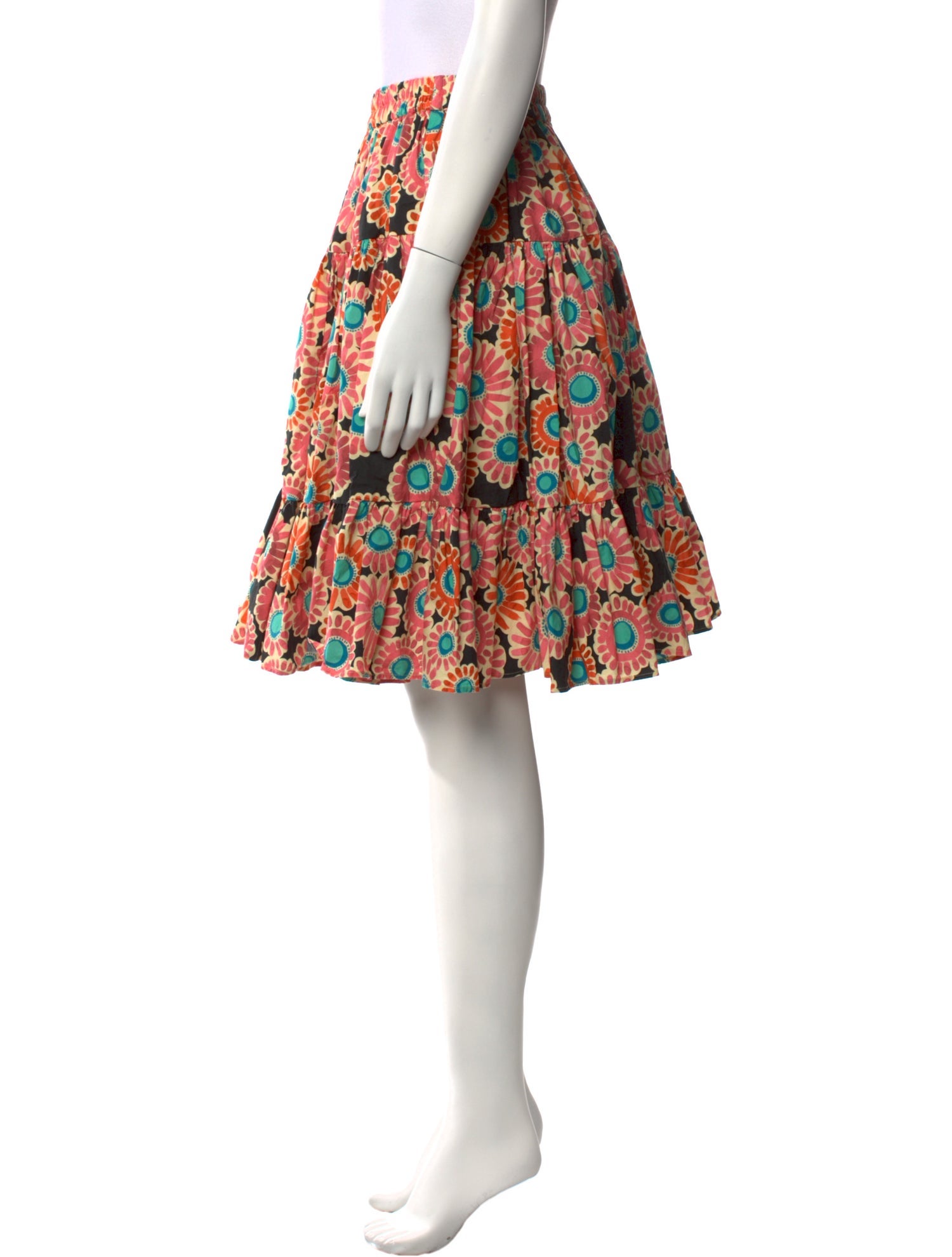 La DoubleJ Floral Print Knee-Length Skirt